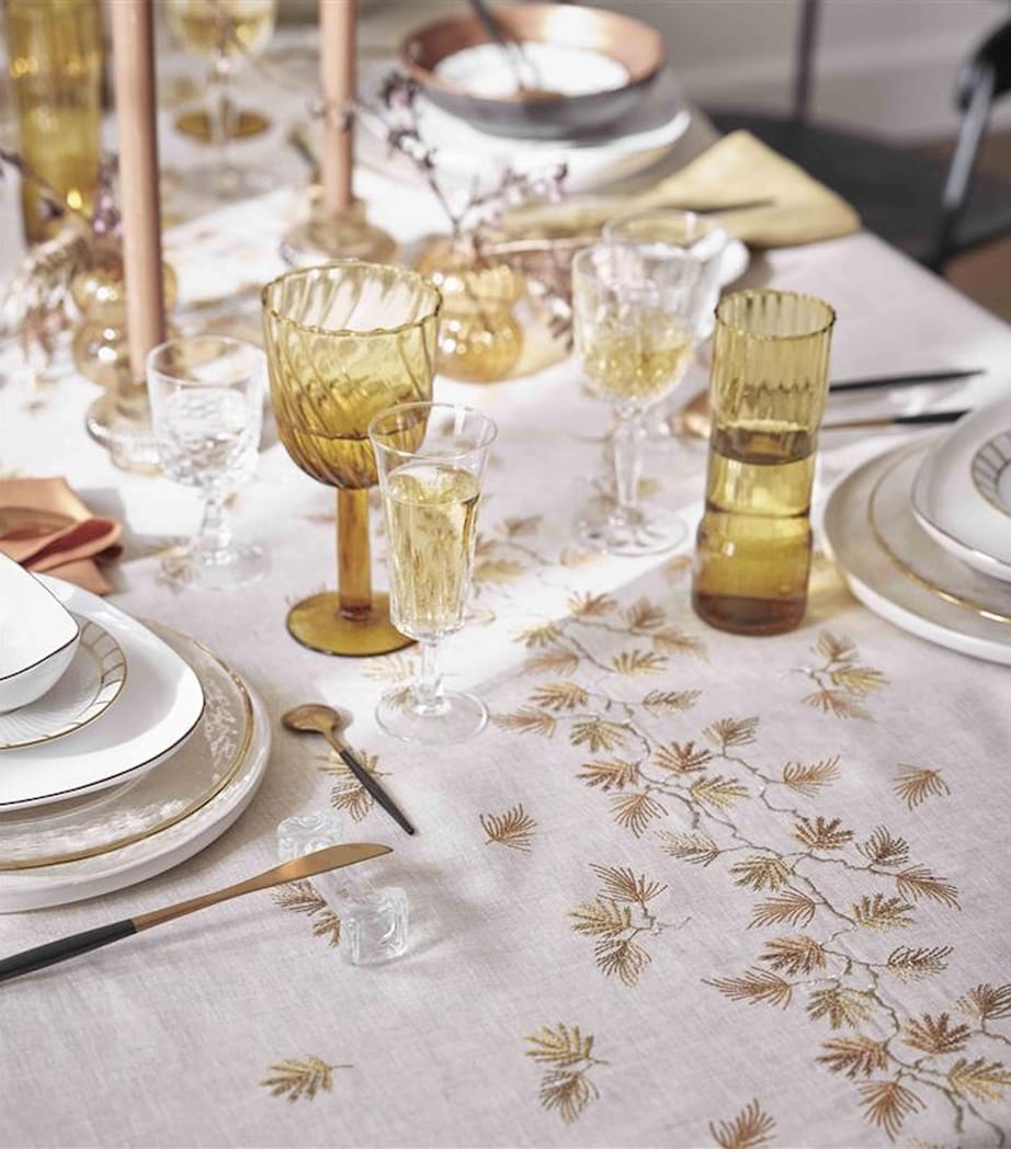 Linen Ramage Tablecloth (170cm x 250cm) NATUREL Image 5