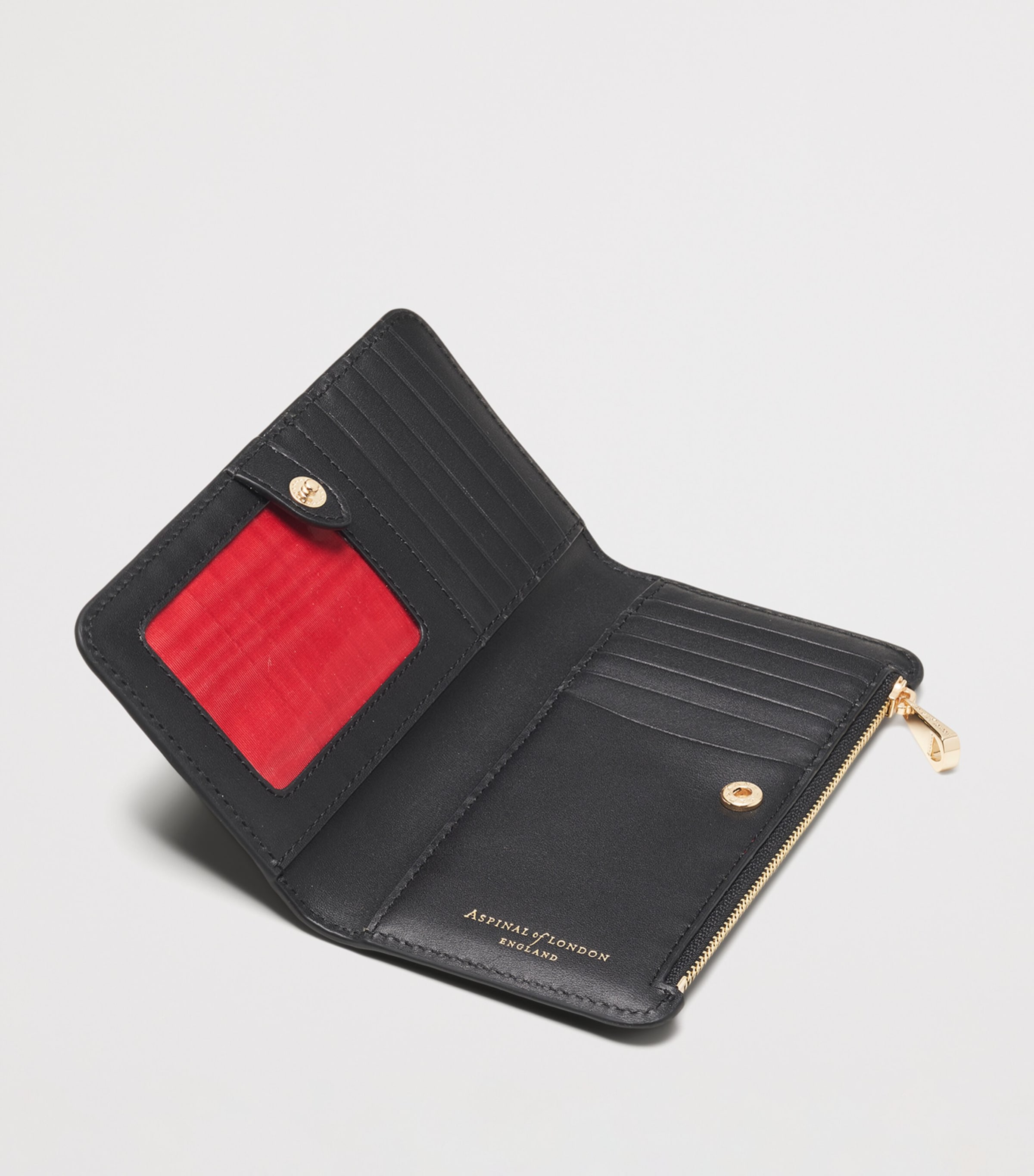 Large Grained Leather Mayfair Purse BLACK Image 2