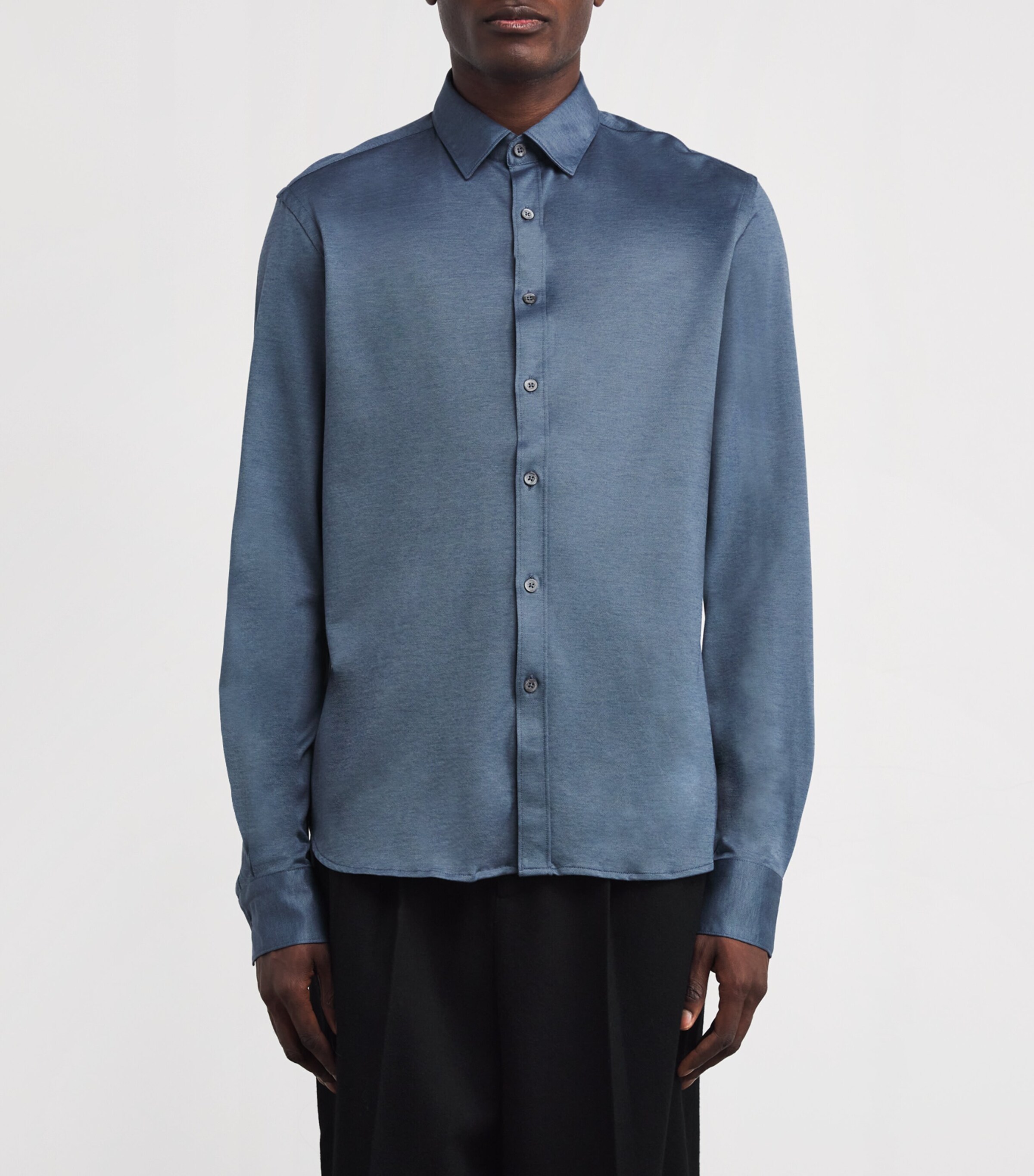 Canali Mens Cotton-Blend Shirt Image 3
