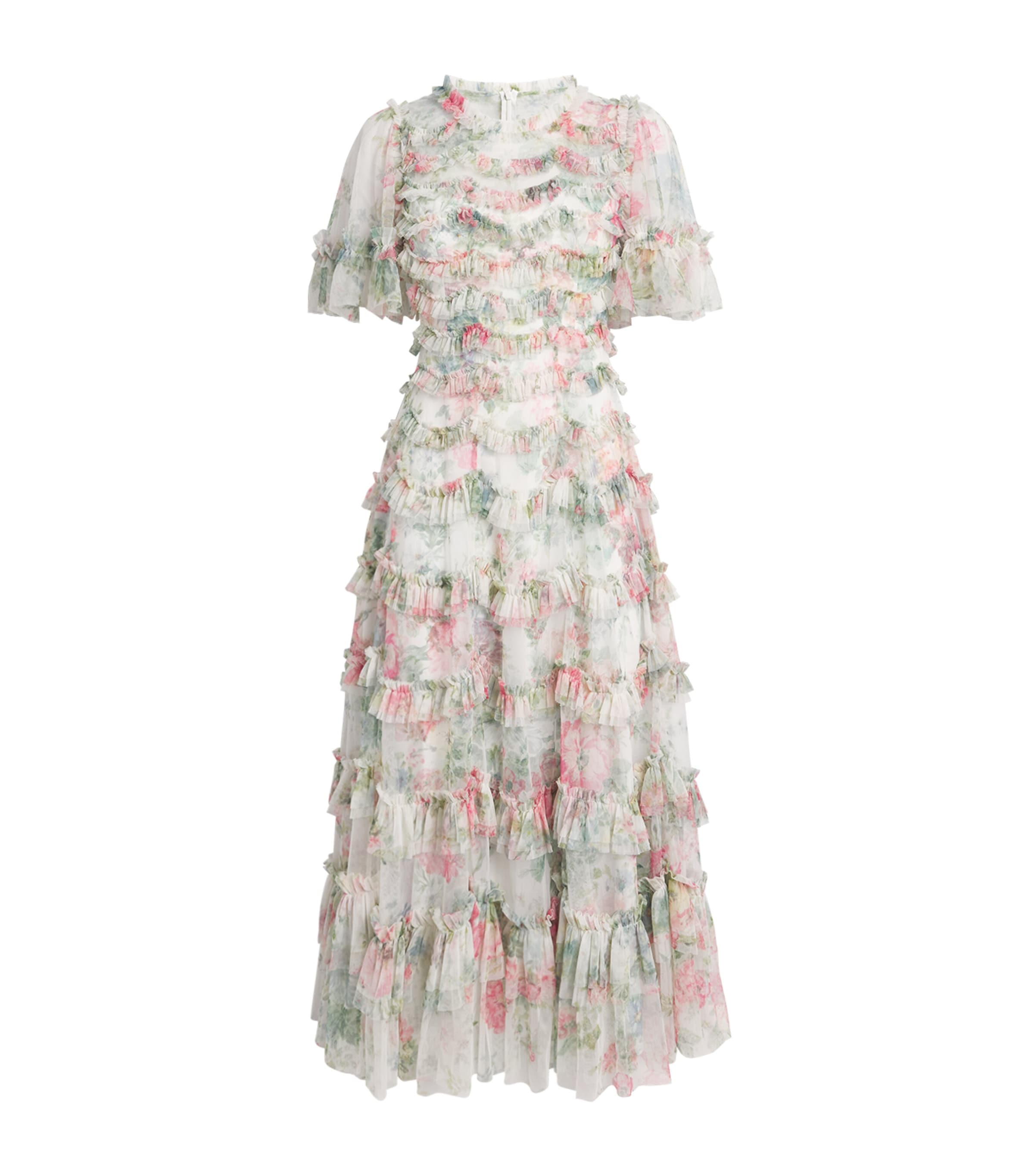 NEEDLE & THREAD FLORAL ROMANCE BALLERINA MIDI DRESS
