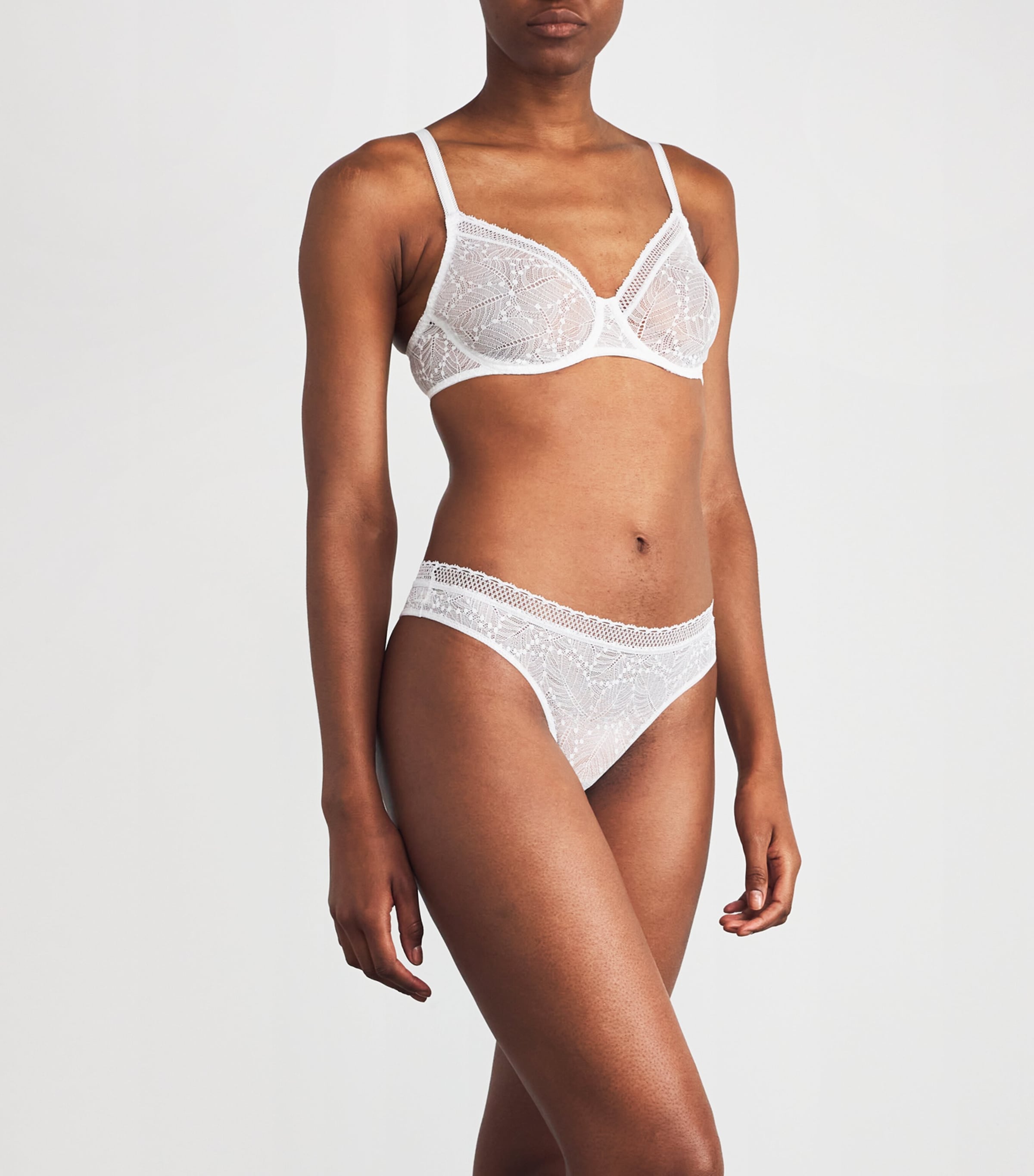 Lace Comète Tanga Thong 011 BLANC Image 2