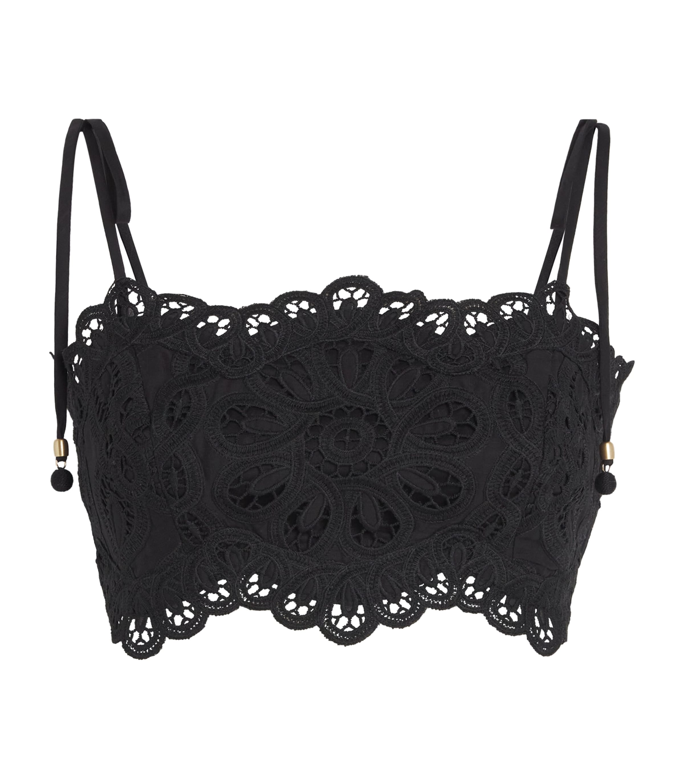 Tシャツ・カットソー ZIMMERMANN RHIANNON CROPPED TOP IN EMBROIDERED COTTON Zimmermann Cotton Rhiannon Embroidered Crop Top | Harrods UK