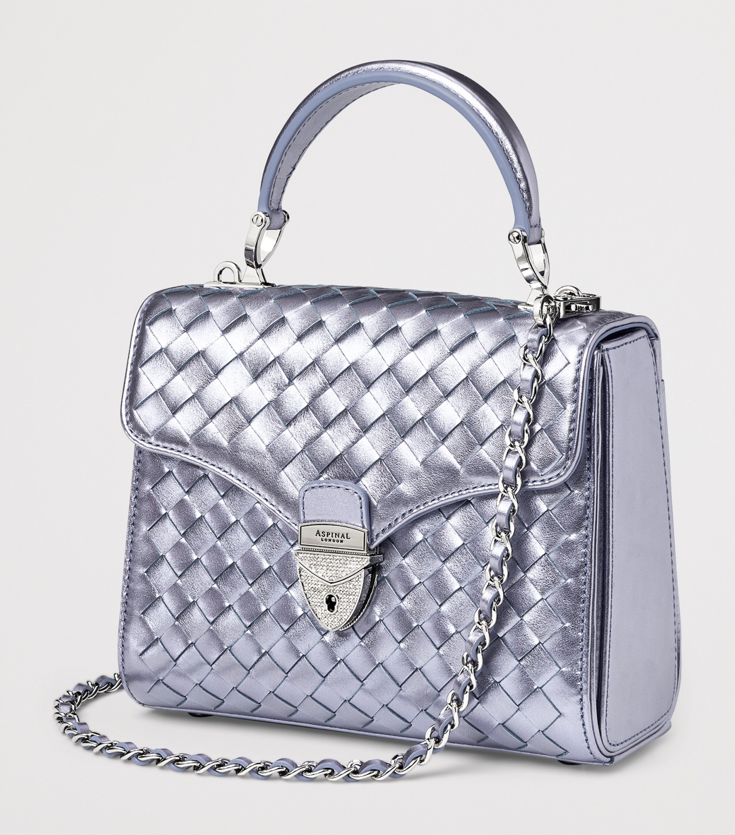 Midi Metallic Leather Mayfair Bag BLUE METALLIC Image 2