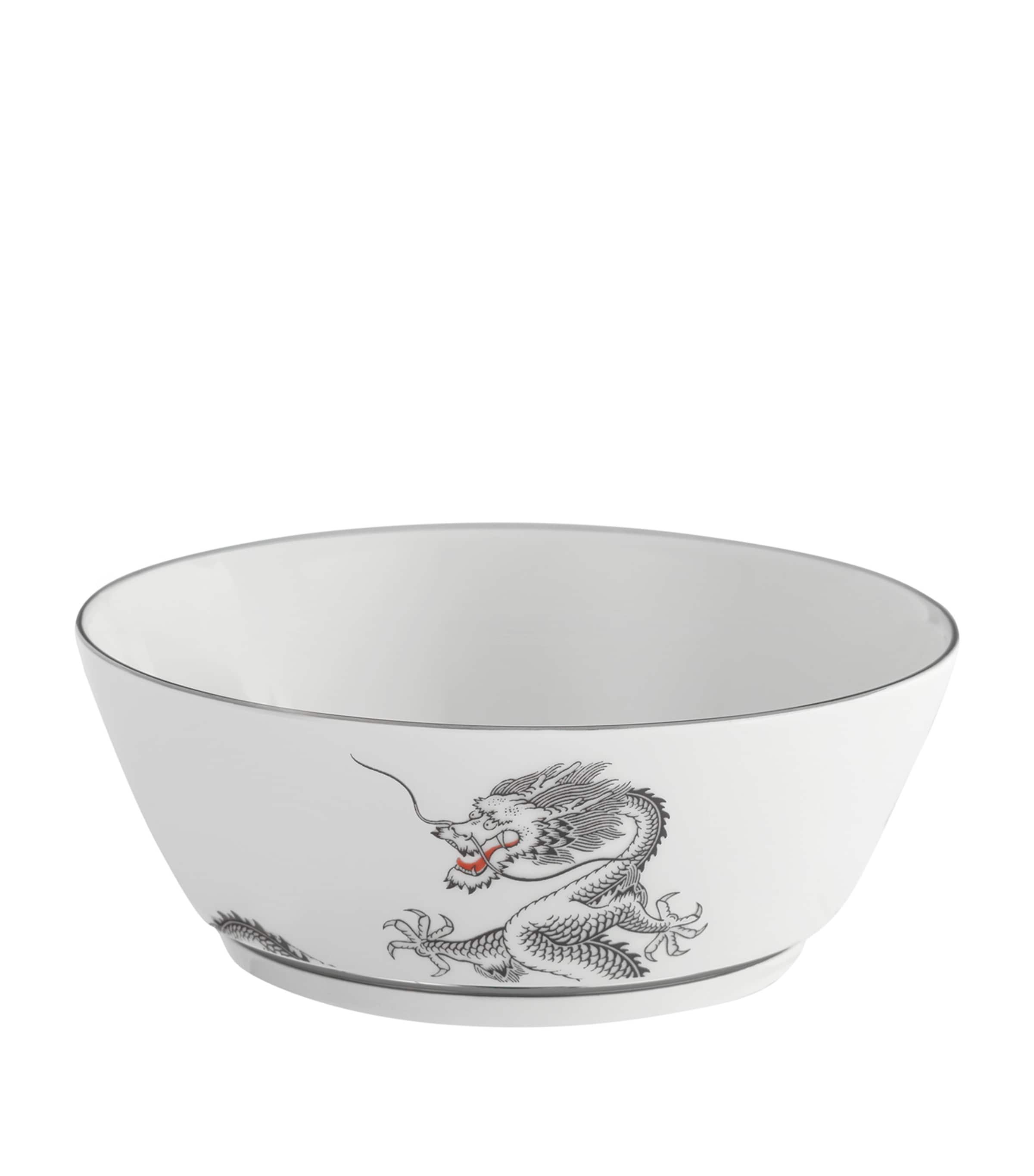 Meissen Porcelain-platinum Lucky Dragon Bowl In Metallic