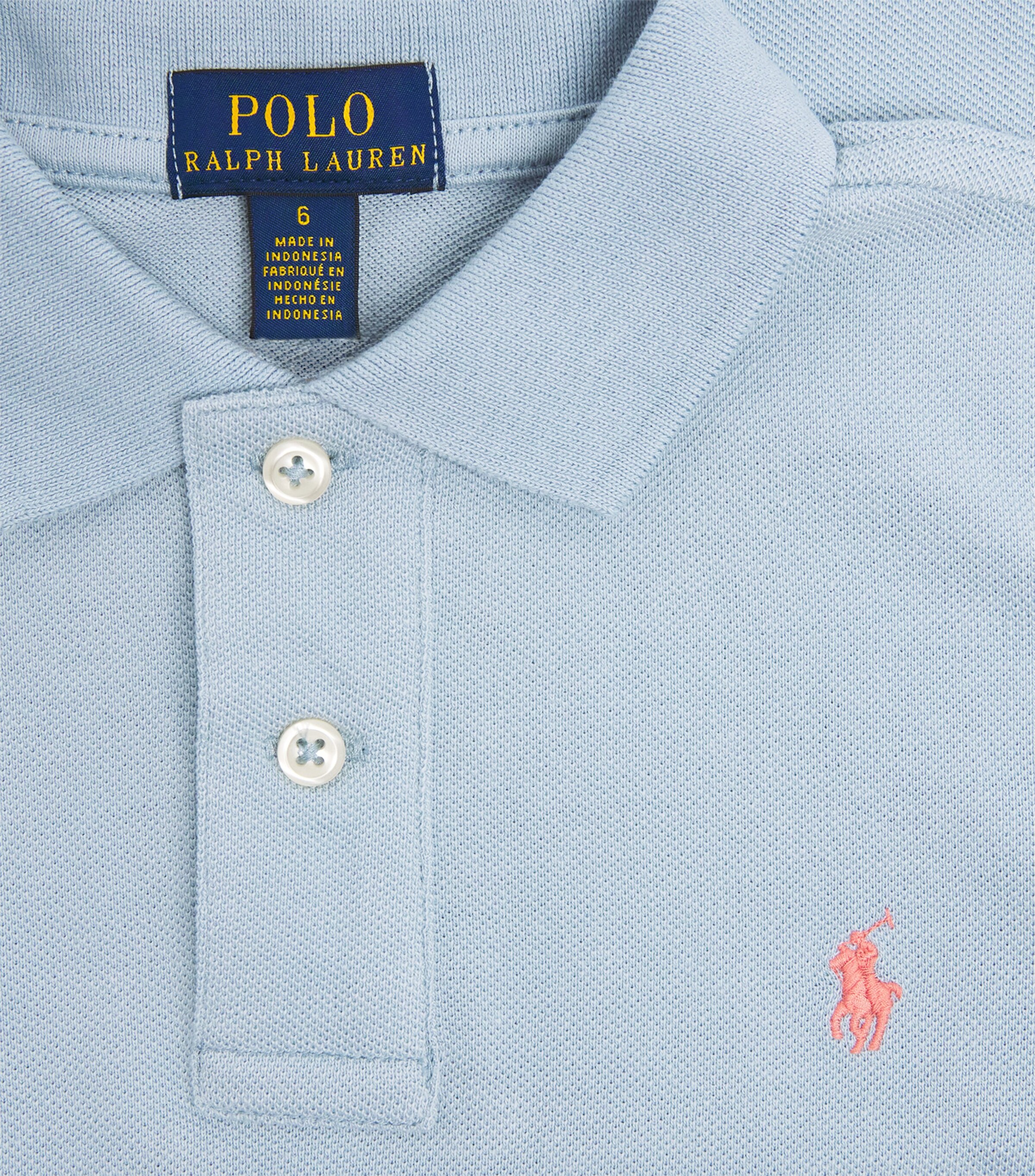 Cotton Polo Shirt (6-14 Years) ESTATE BLU Image 3