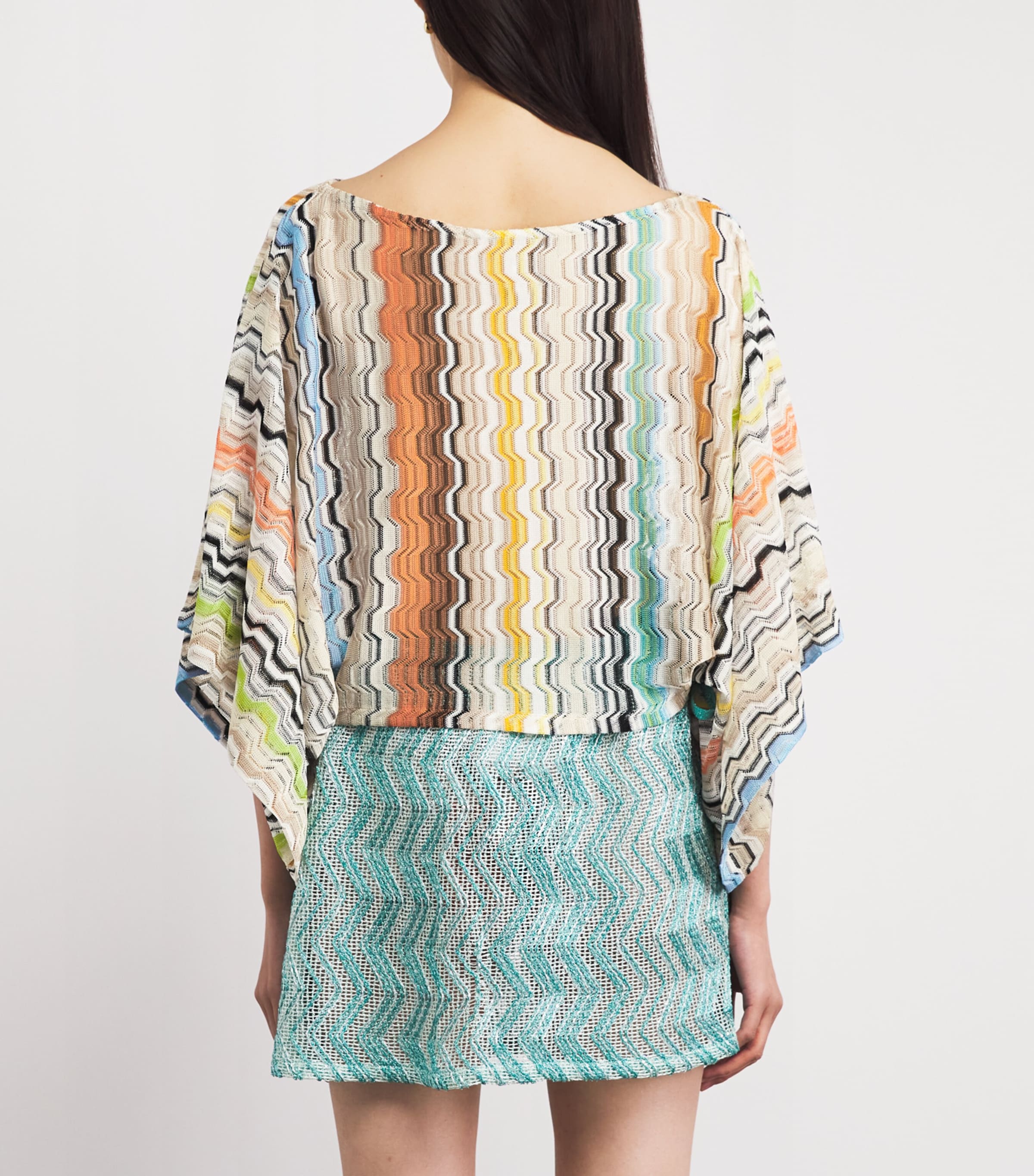 Missoni Womens Cropped Zigzag Blouse Smsnp Multicolor Image 5