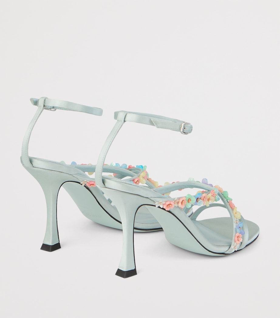 Blanche 90 Satin Heeled Sandals LIGHT VERDE/MULTI Image 4