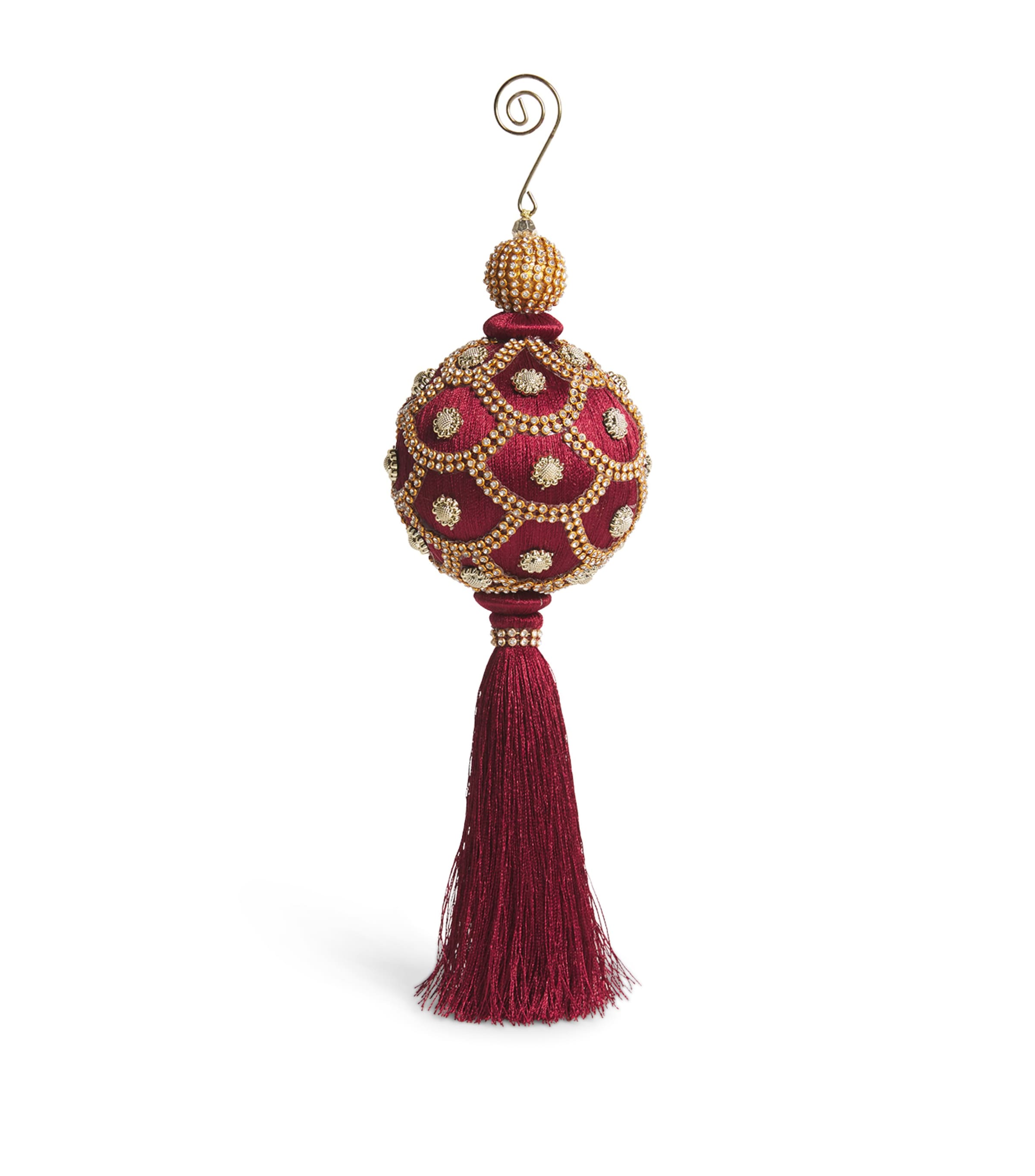 Harrods Embellished Tassel-detail Bauble In Red