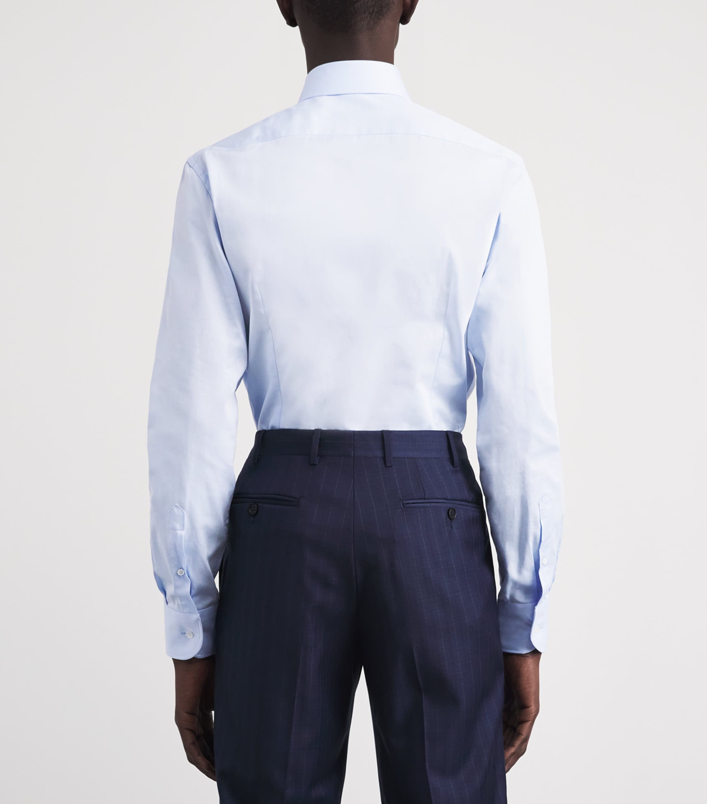 Corneliani Mens Cotton Twill Shirt Sky Blue Image 5