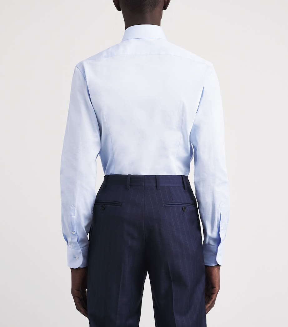 Corneliani Mens Cotton Twill Shirt Sky Blue Image 5