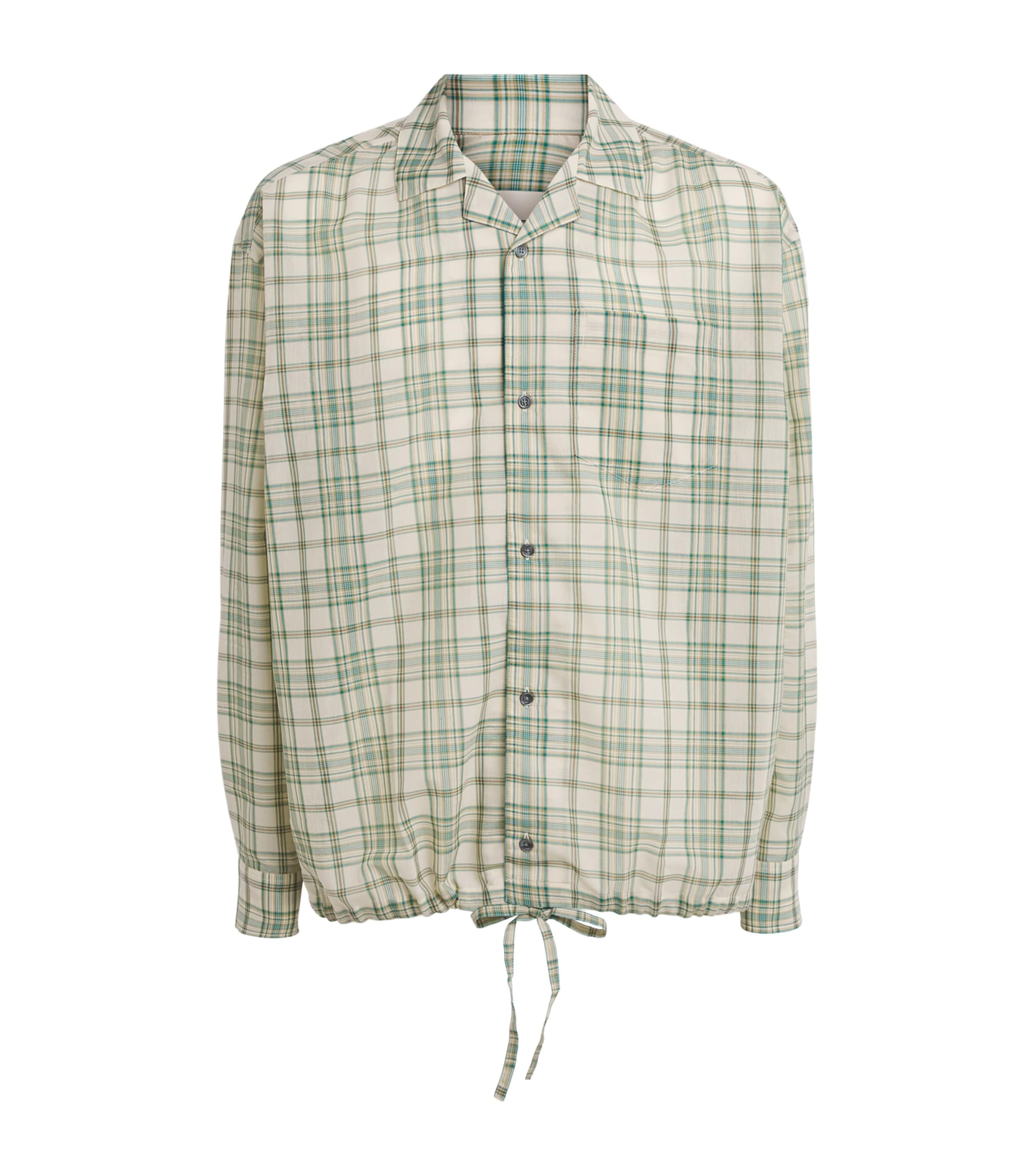 AMI Paris Mens Check Boxy Shirt Vrt Spnblnc Crm Image 1