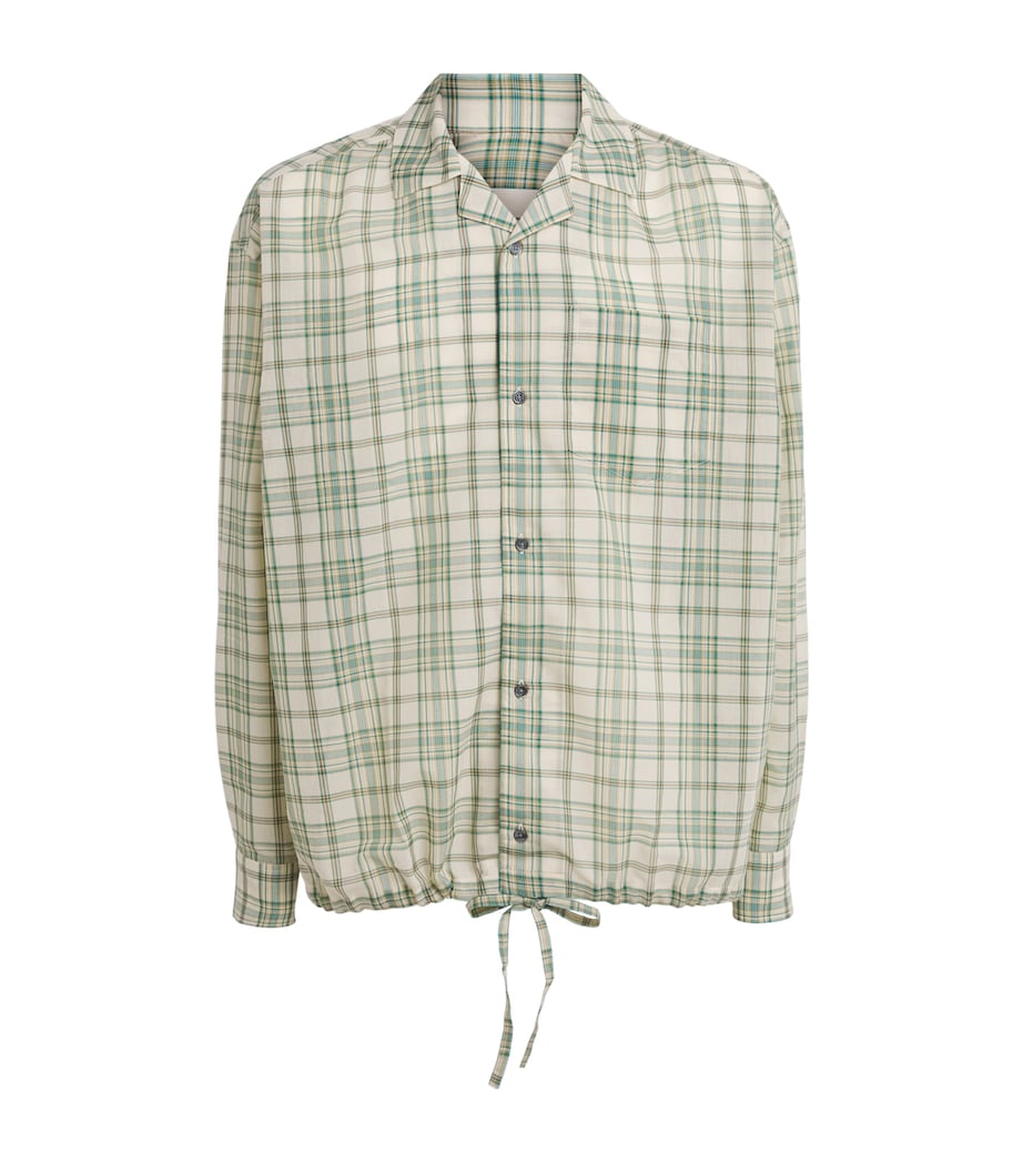 AMI Paris Mens Check Boxy Shirt Vrt Spnblnc Crm Image 1