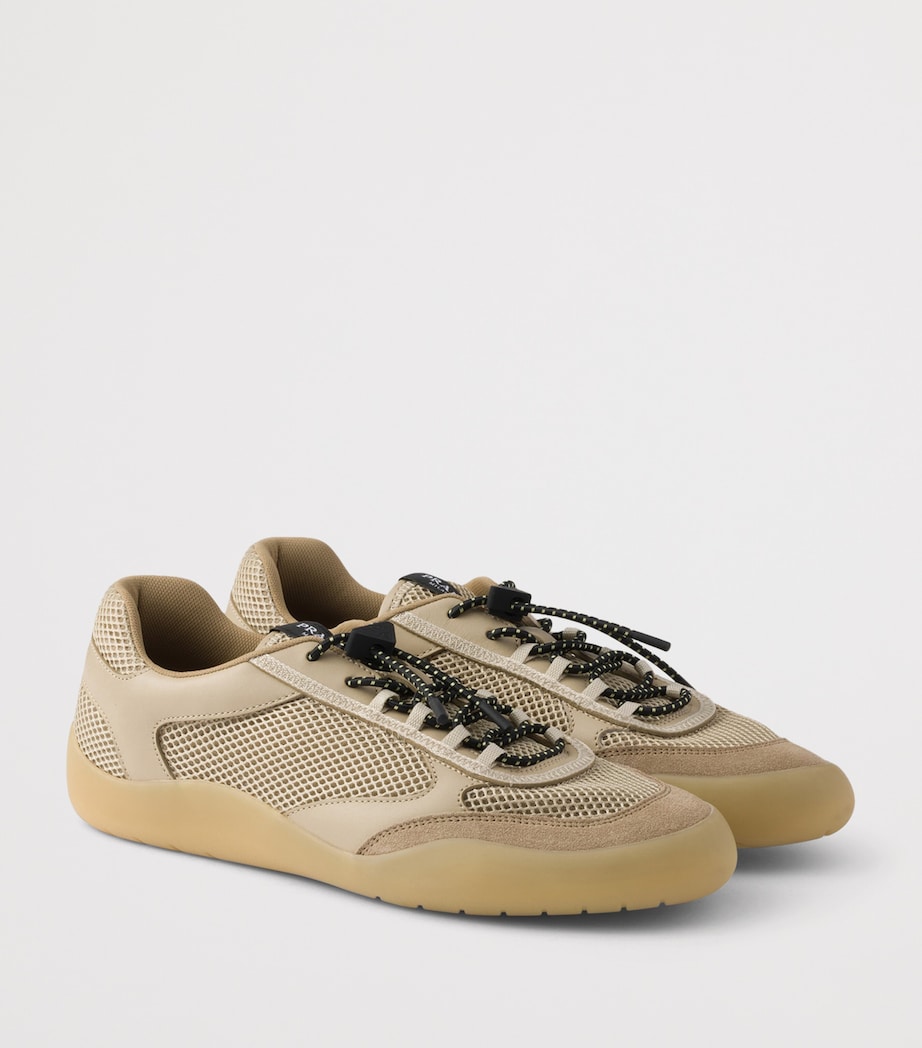 Prada Leather-Mesh Speedrock Sneakers Neutral Image 5
