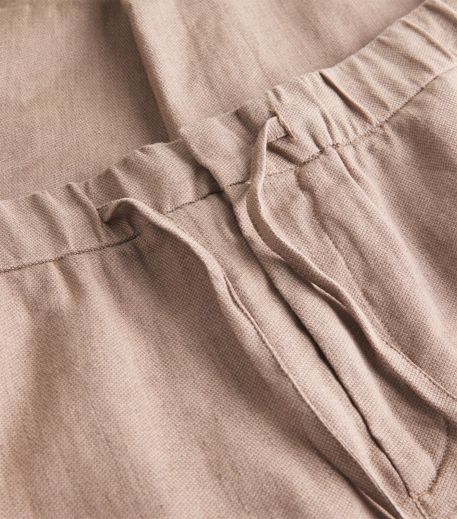 Linen-Cotton Oscar Trousers 250-KHAKI Image 5