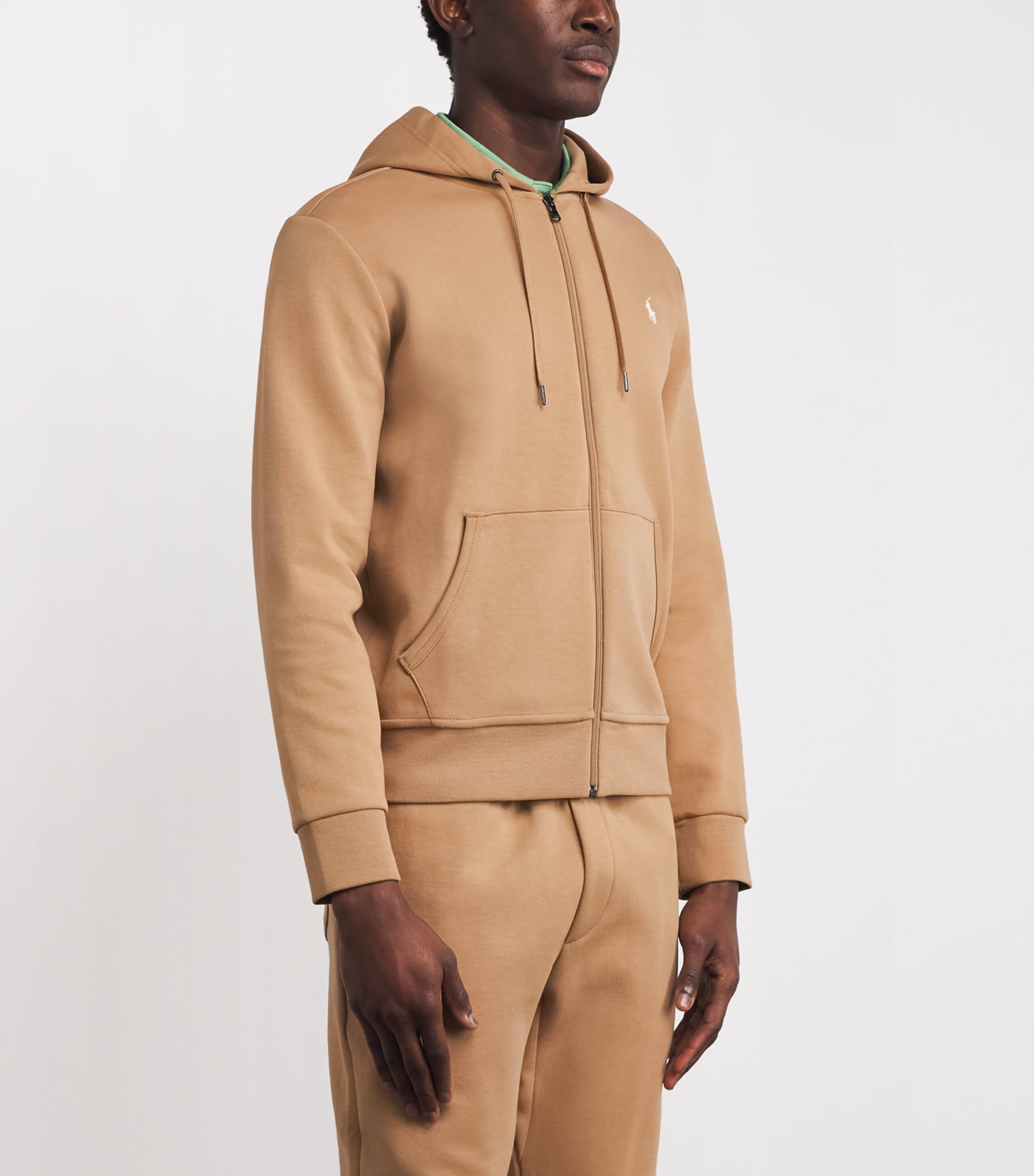 Tech Knit Zip-Up Hoodie CAMEL Image 3