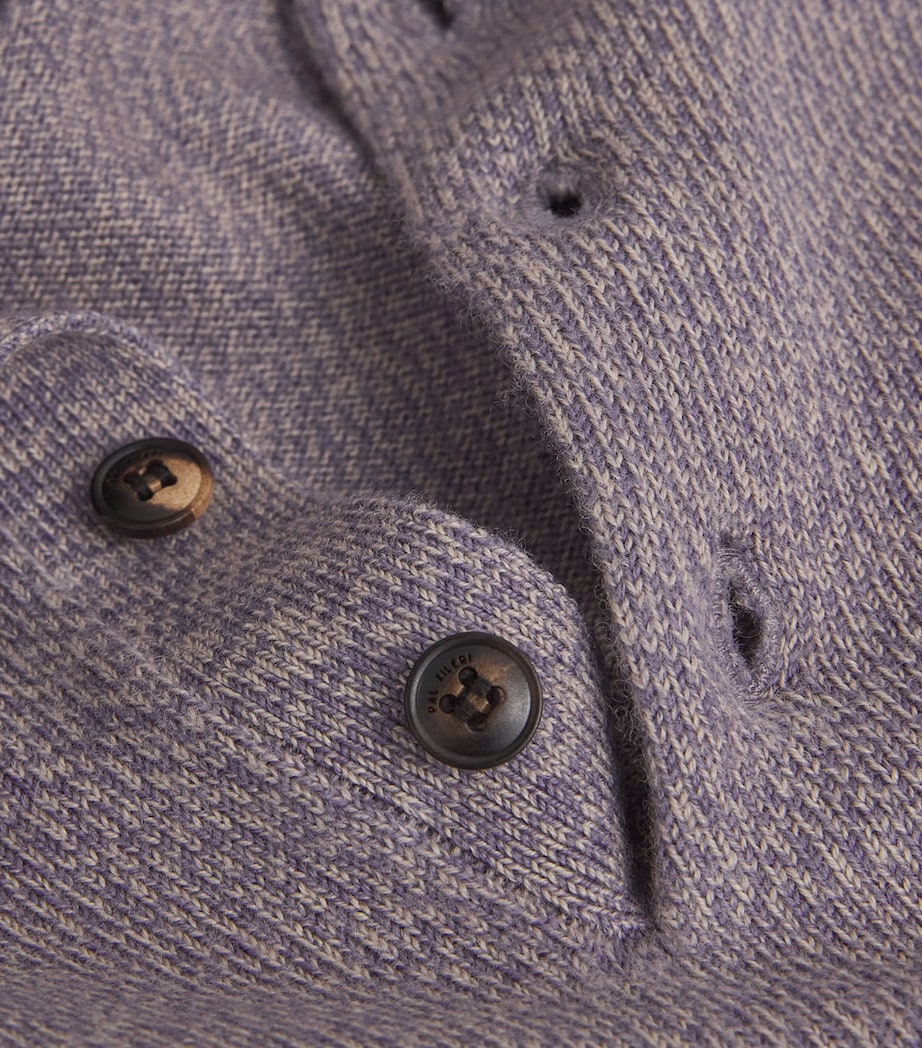 Wool Diamond Cable-Knit Polo Shirt 75 VIOLET Image 5