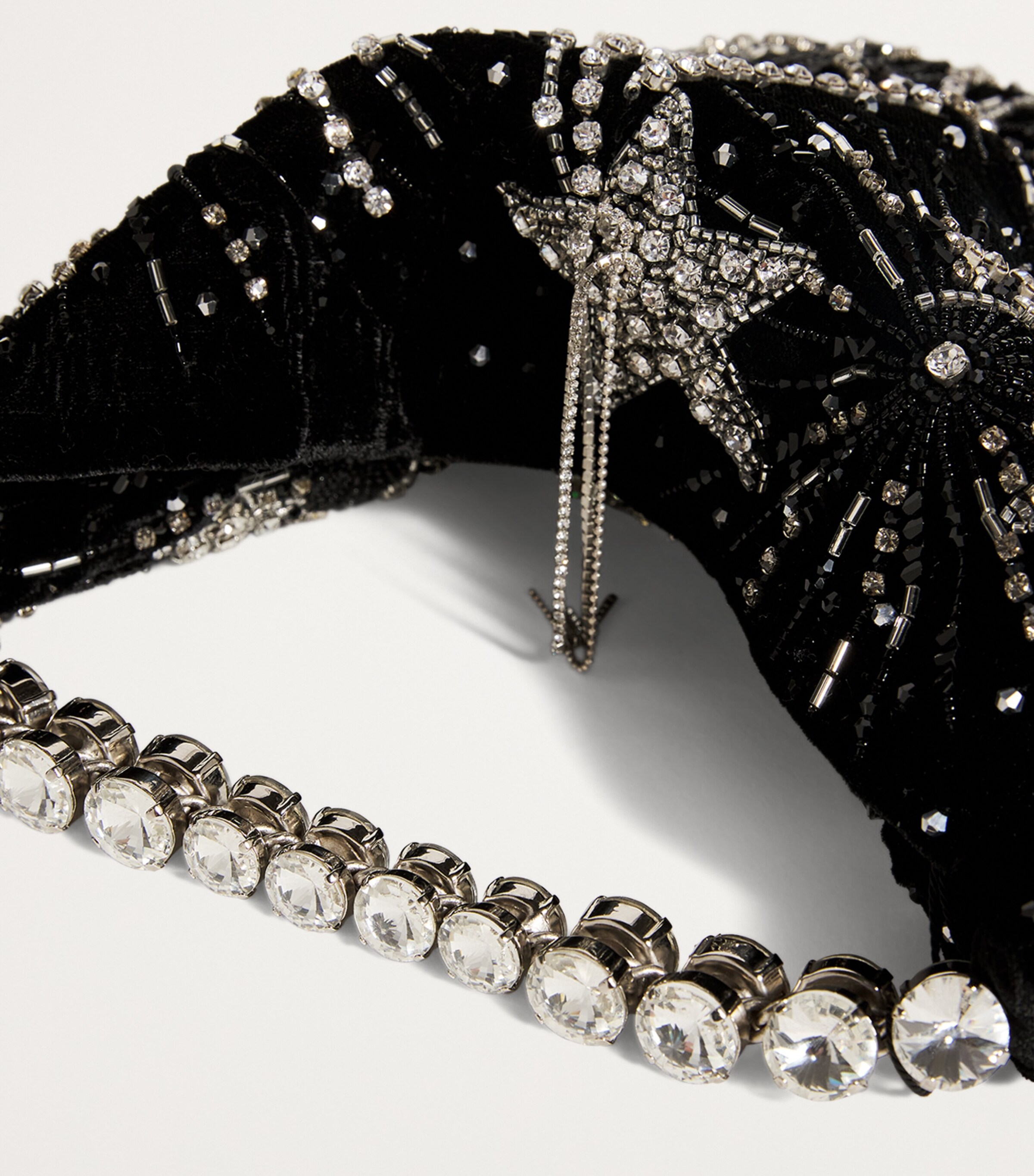 L'Alingi Mini Velvet Jewelled Clutch Bag Midnight Image 6
