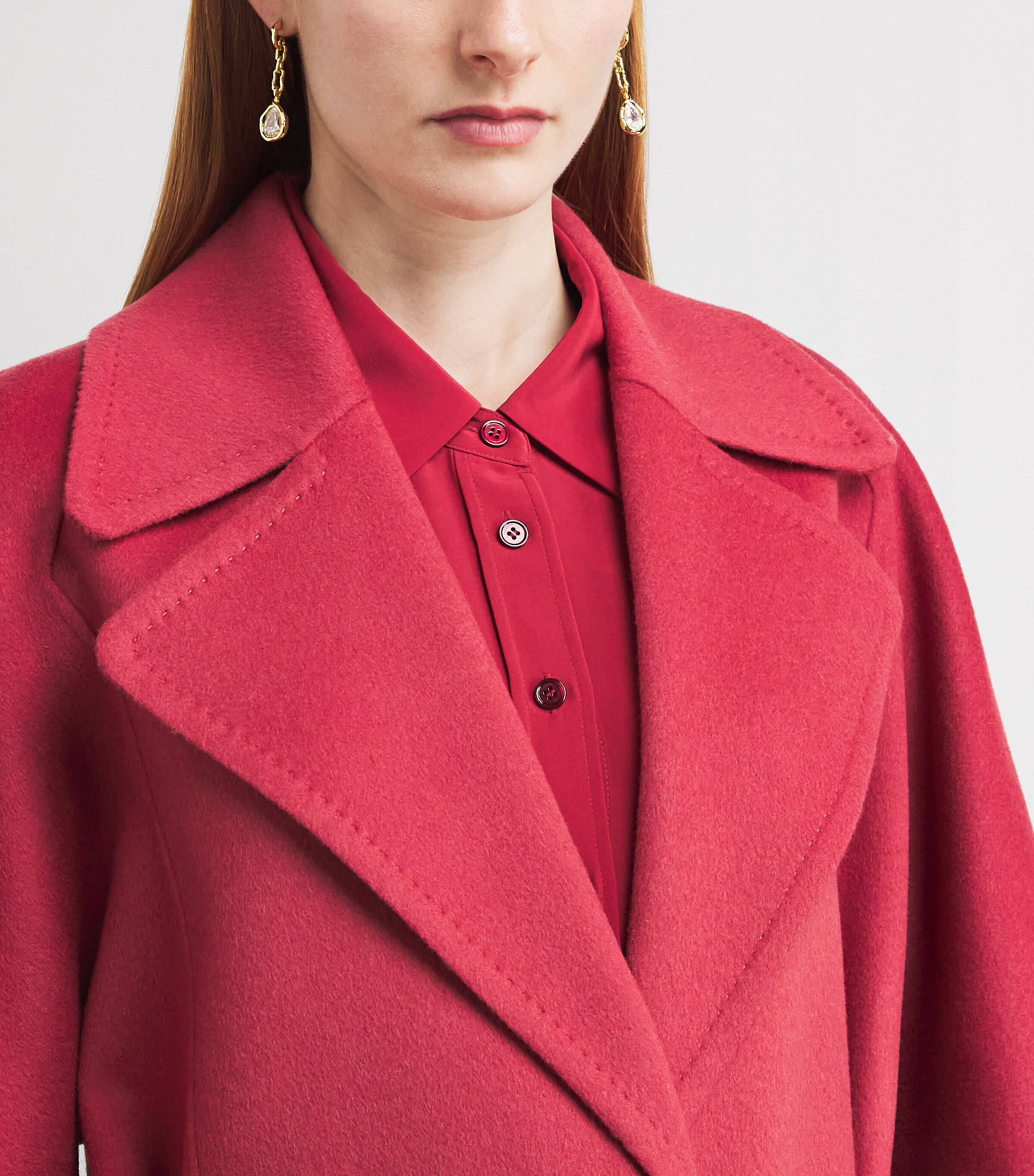 Joseph Womens Wool-Cashmere Spencer Coat Mulberry Image 6