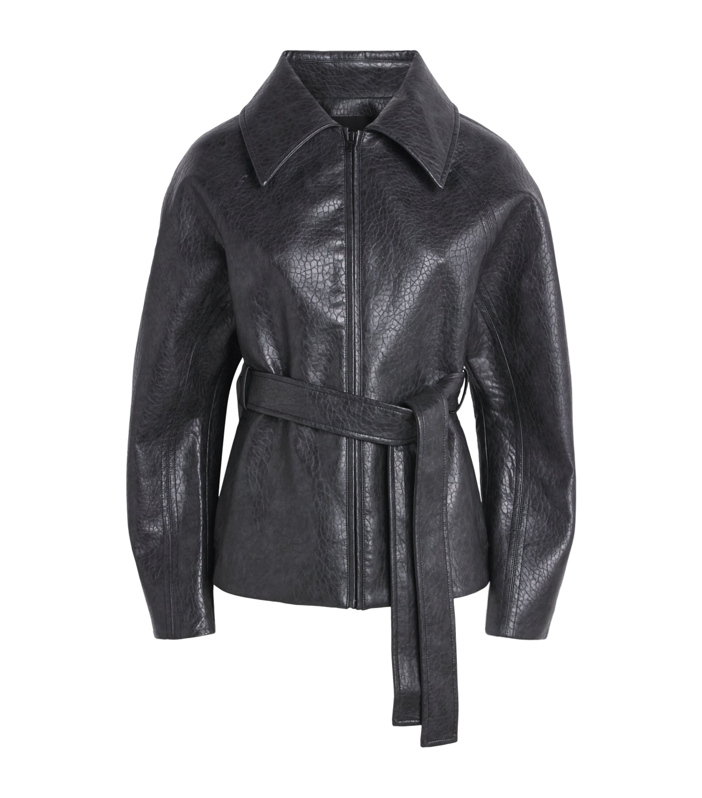 CAMILLA AND MARC Womens Faux Leather Oreno Jacket Charcoal Image 1