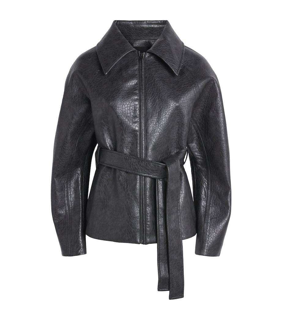 CAMILLA AND MARC Womens Faux Leather Oreno Jacket Charcoal Image 1