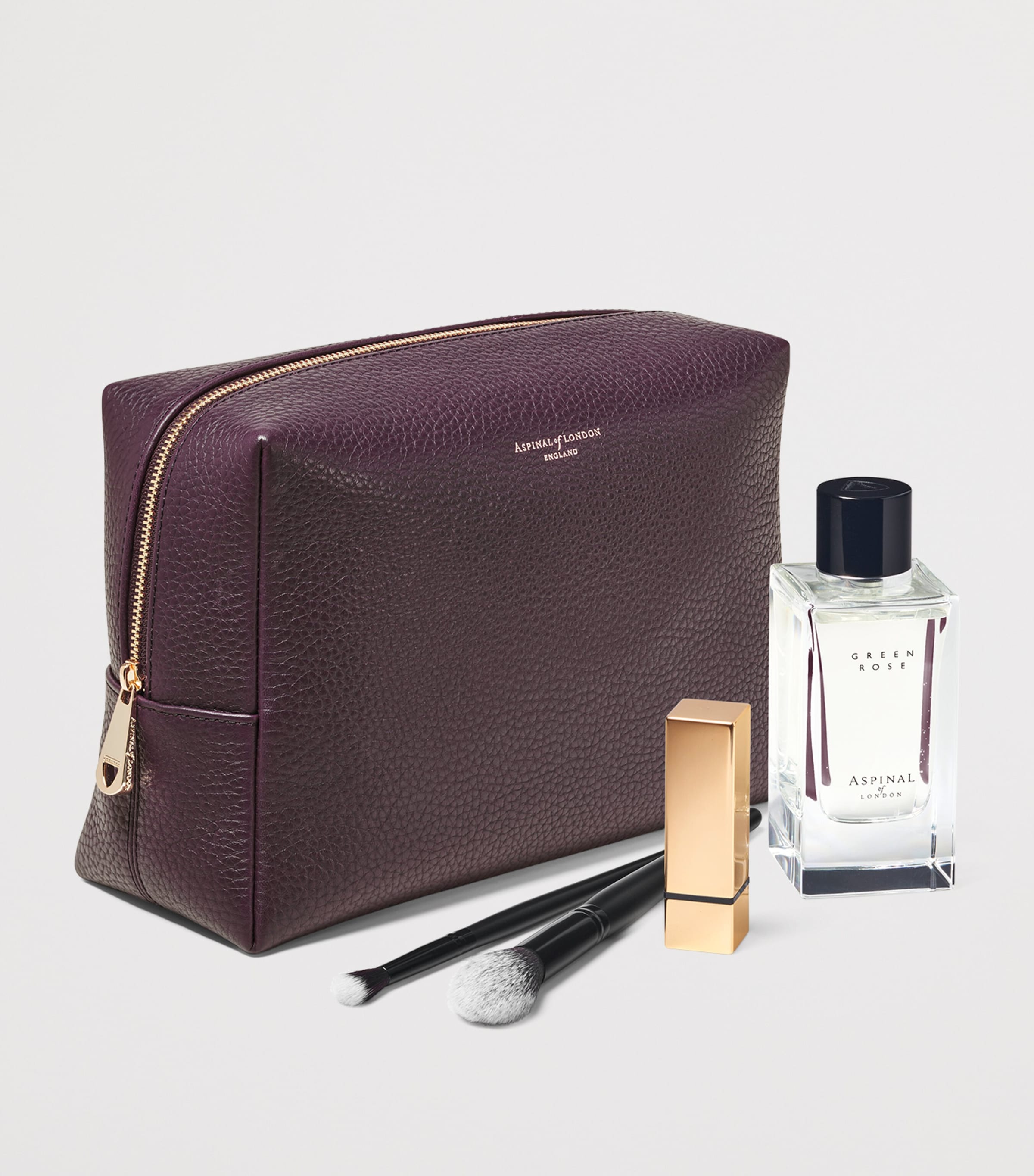 Large Leather London Cosmetic Case FIG Image 2