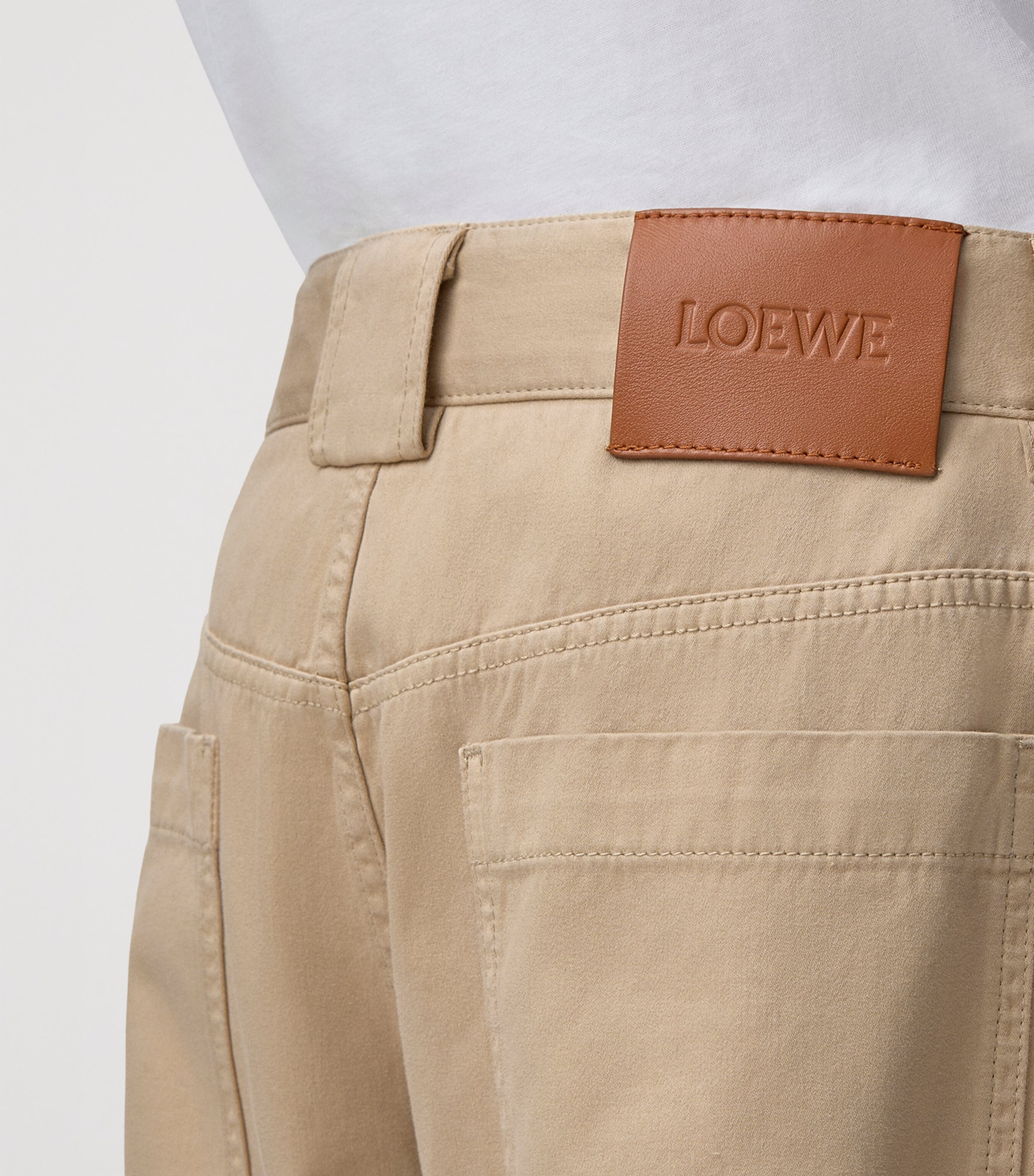 LOEWE Mens x Paula's Ibiza Cotton Straight Trousers Sand Image 5