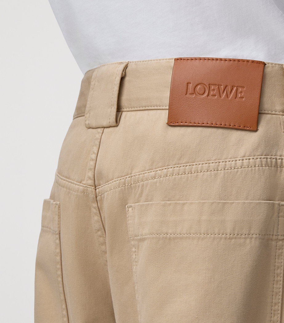 LOEWE Mens x Paula's Ibiza Cotton Straight Trousers Sand Image 5