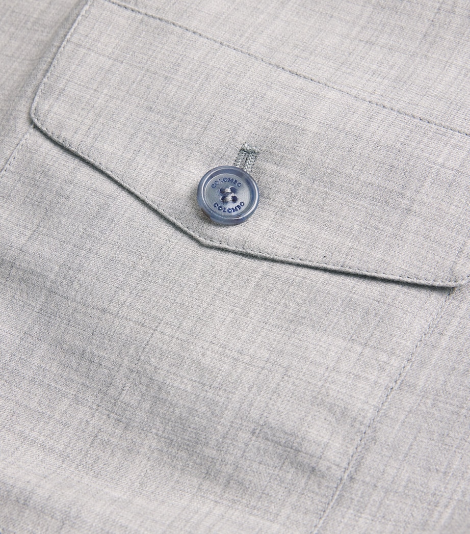 Colombo Mens Cashmere Overshirt Grey Image 5