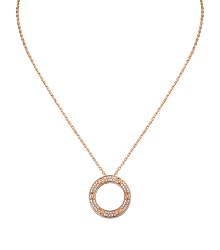 Rose Gold and Diamond LOVE Necklace ROSE GOLD Image 1