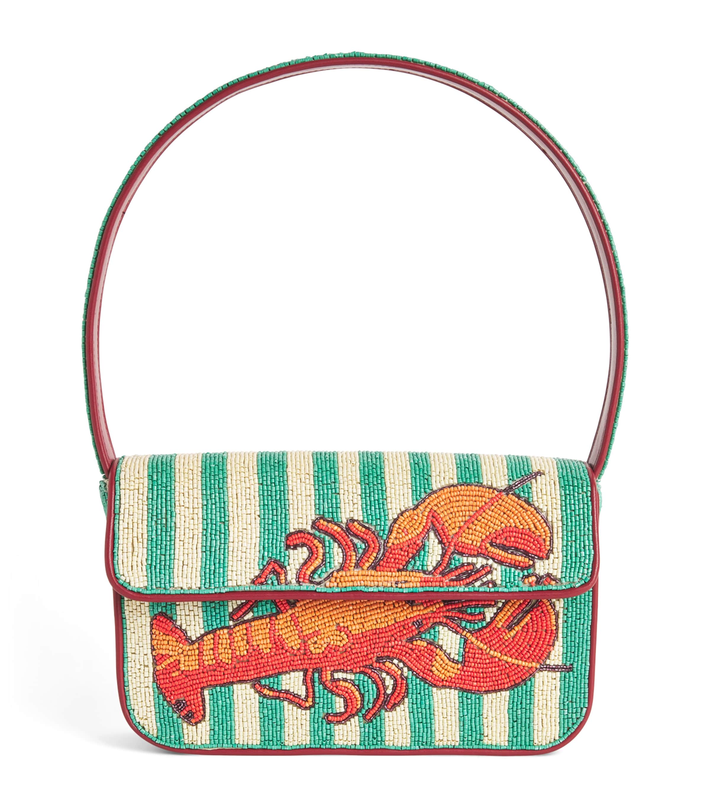 STAUD Beaded Tommy Shoulder Bag Suml Summer Lobster Image 1