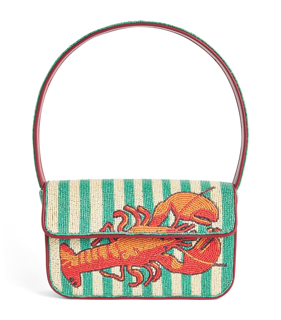 STAUD Beaded Tommy Shoulder Bag Suml Summer Lobster Image 1