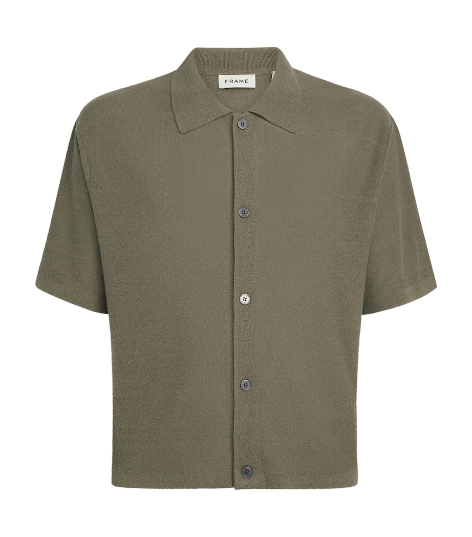 FRAME Mens Silk-Linen-Blend Overshirt Dsbg Image 1