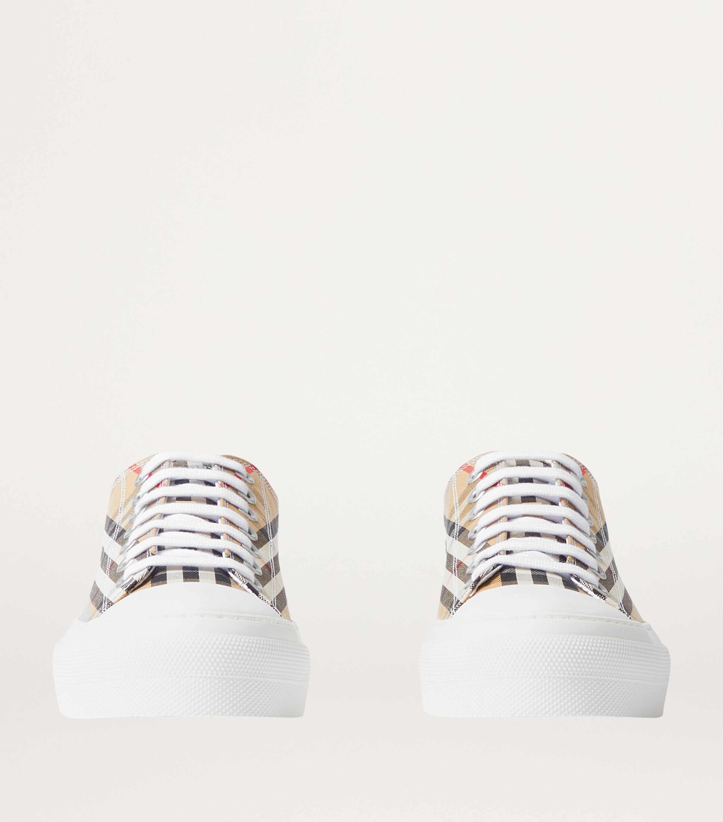 バーバリー　98cm Burberry Beige Cotton Check Sneakers | Harrods UK