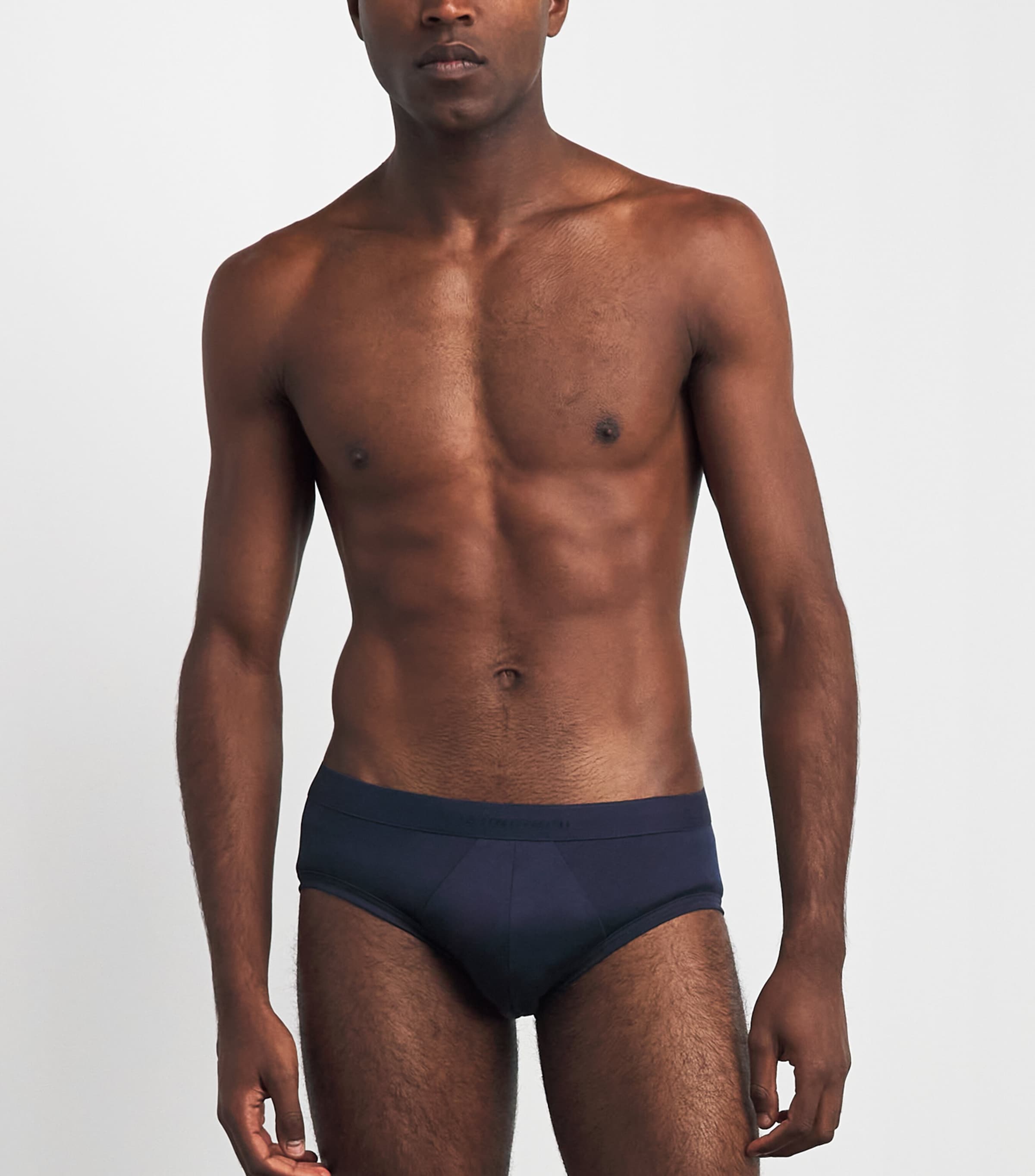 Zimmerli Mens Sea Island Cotton Briefs Navy Image 2
