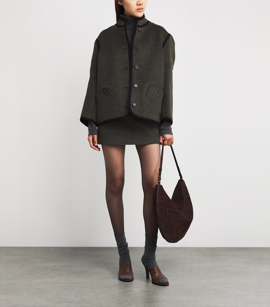 Mohair-Wool-Blend Coci Mini Skirt V005 DARK GREEN Image 2