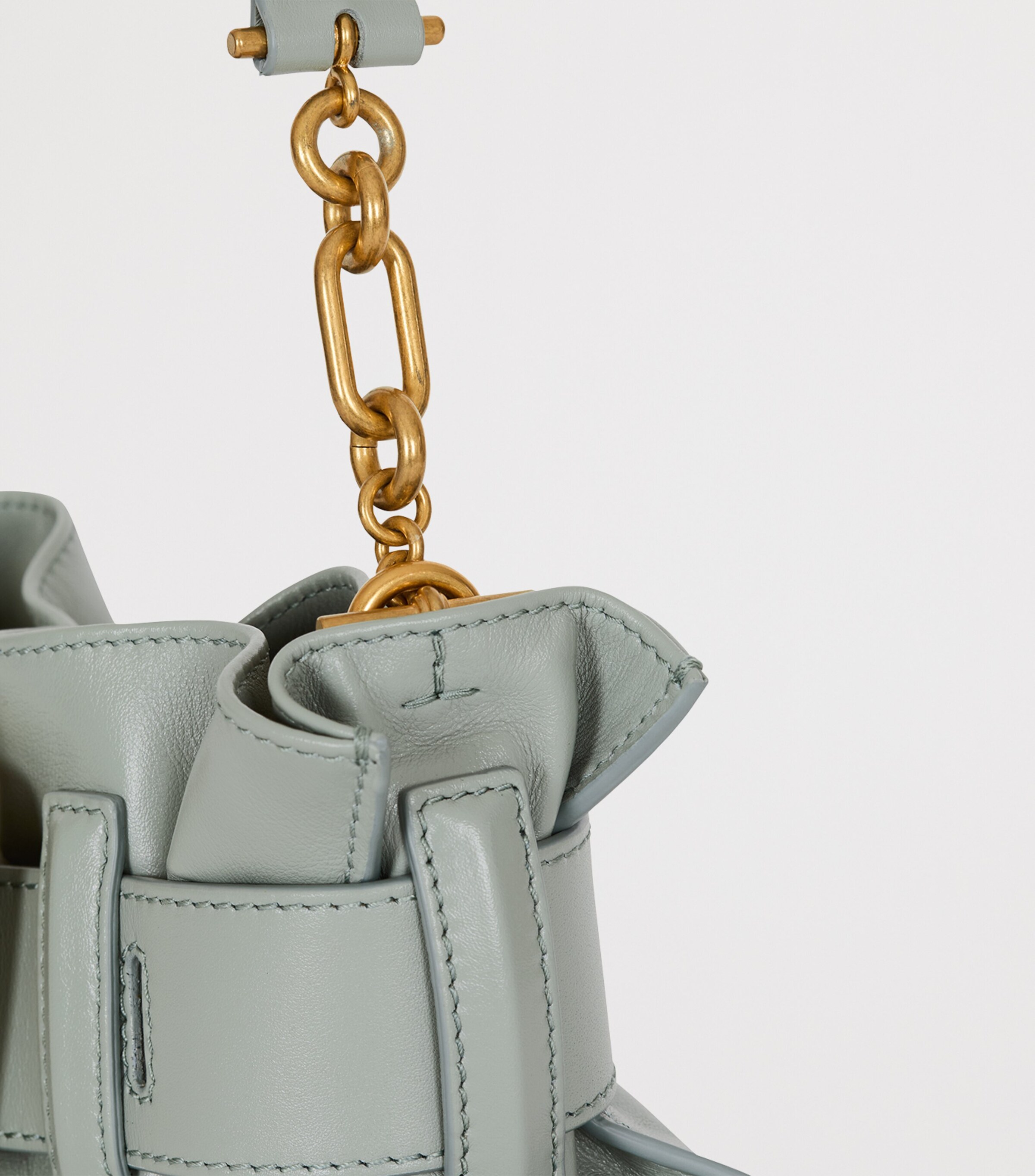 Balmain Mini Leather Anthem Shoulder Bag Faded Green Image 8