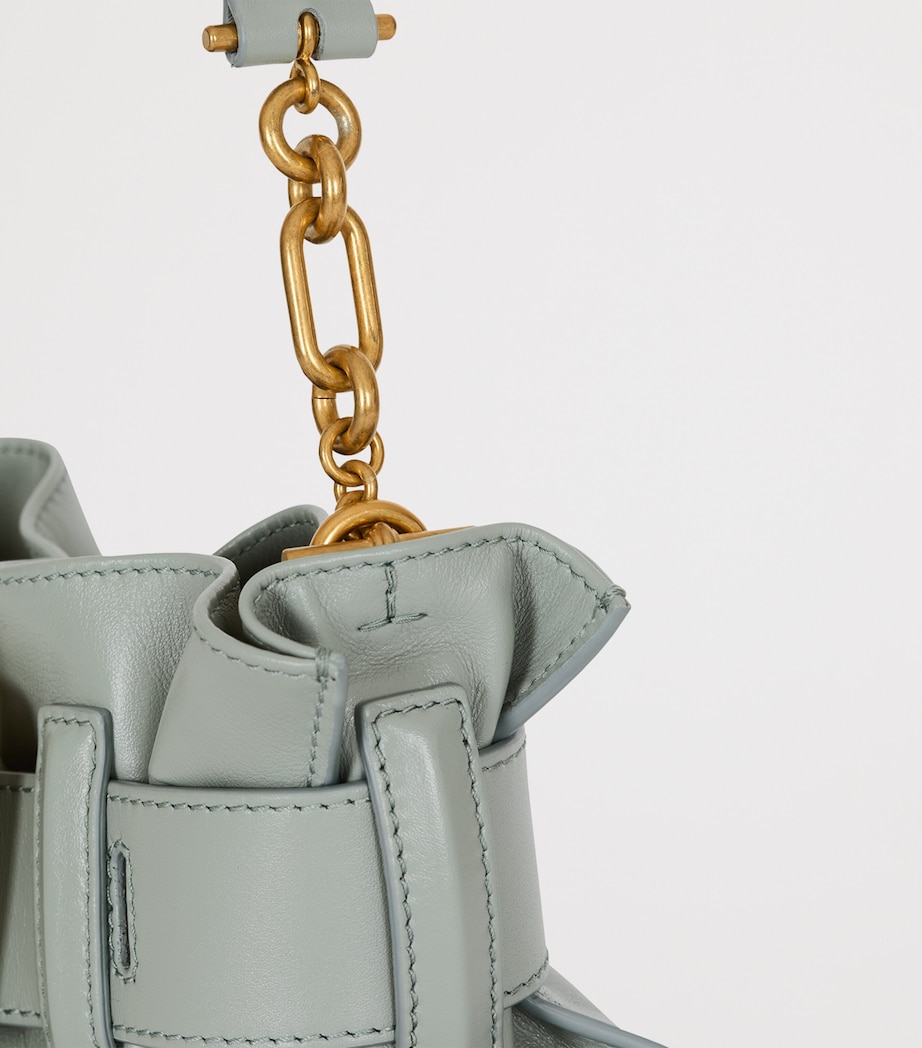 Balmain Mini Leather Anthem Shoulder Bag Faded Green Image 8