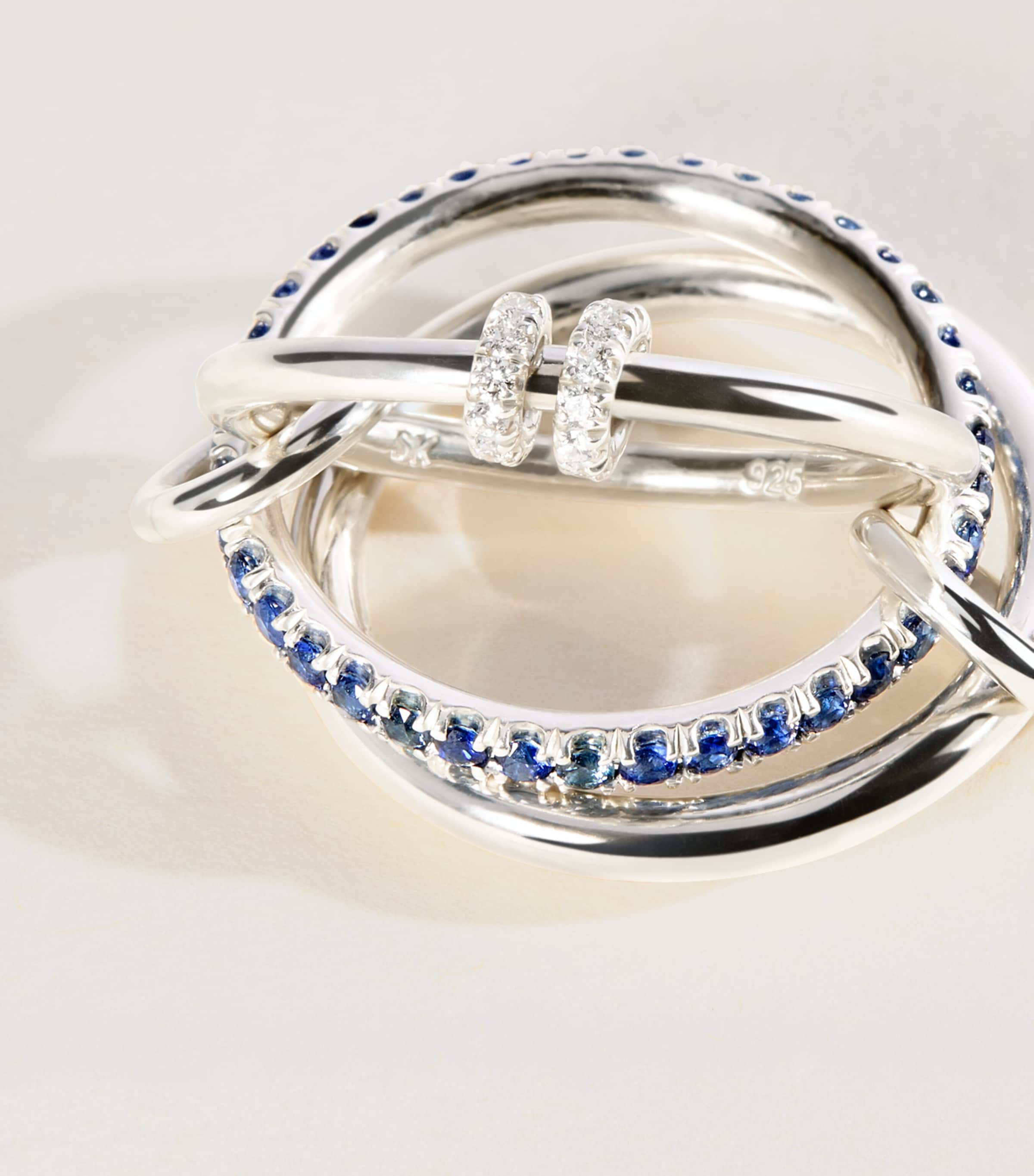 Spinelli Kilcollin Sterling Silver, Diamond and Sapphire Raneth Ring Sterling Silver Image 4