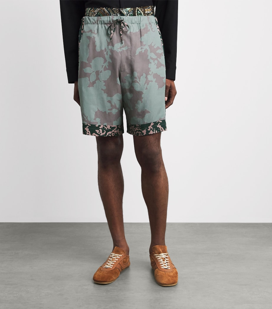 DRIES VAN NOTEN Mens Piperi Printed Swim Shorts Petrol Image 4