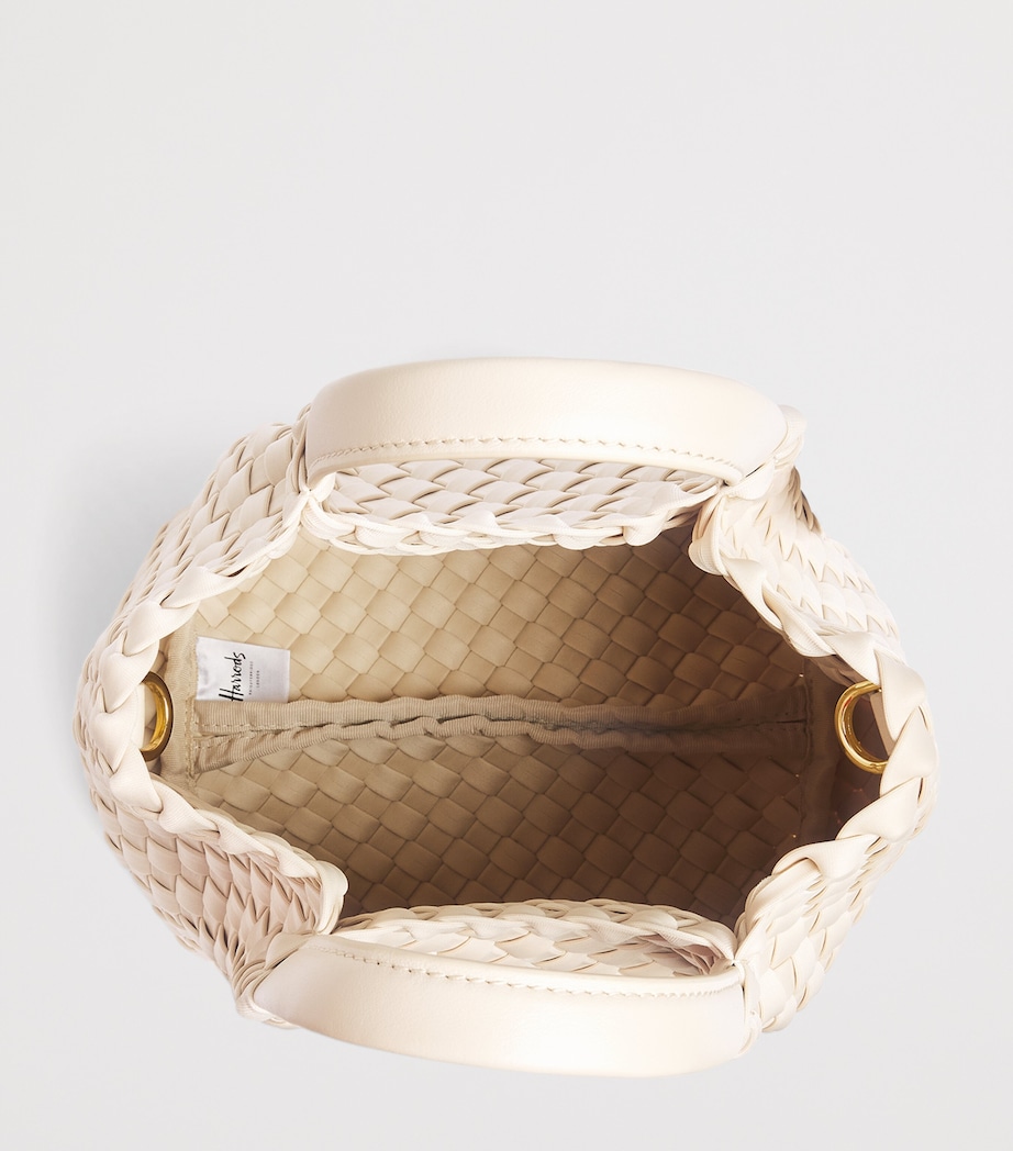 Harrods Mini Neoprene Woven Tote Bag Ivory Image 5