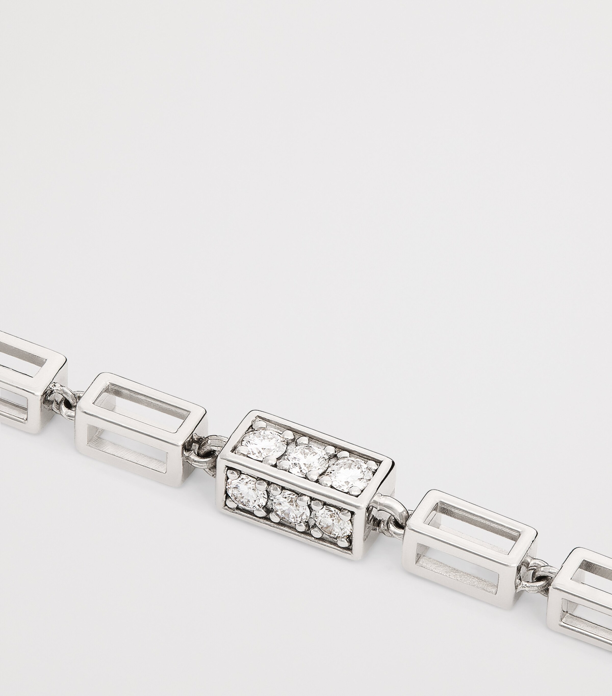Suzanne Kalan White Gold and Diamond Large Block Chain Bracelet Wg/wd Image 3
