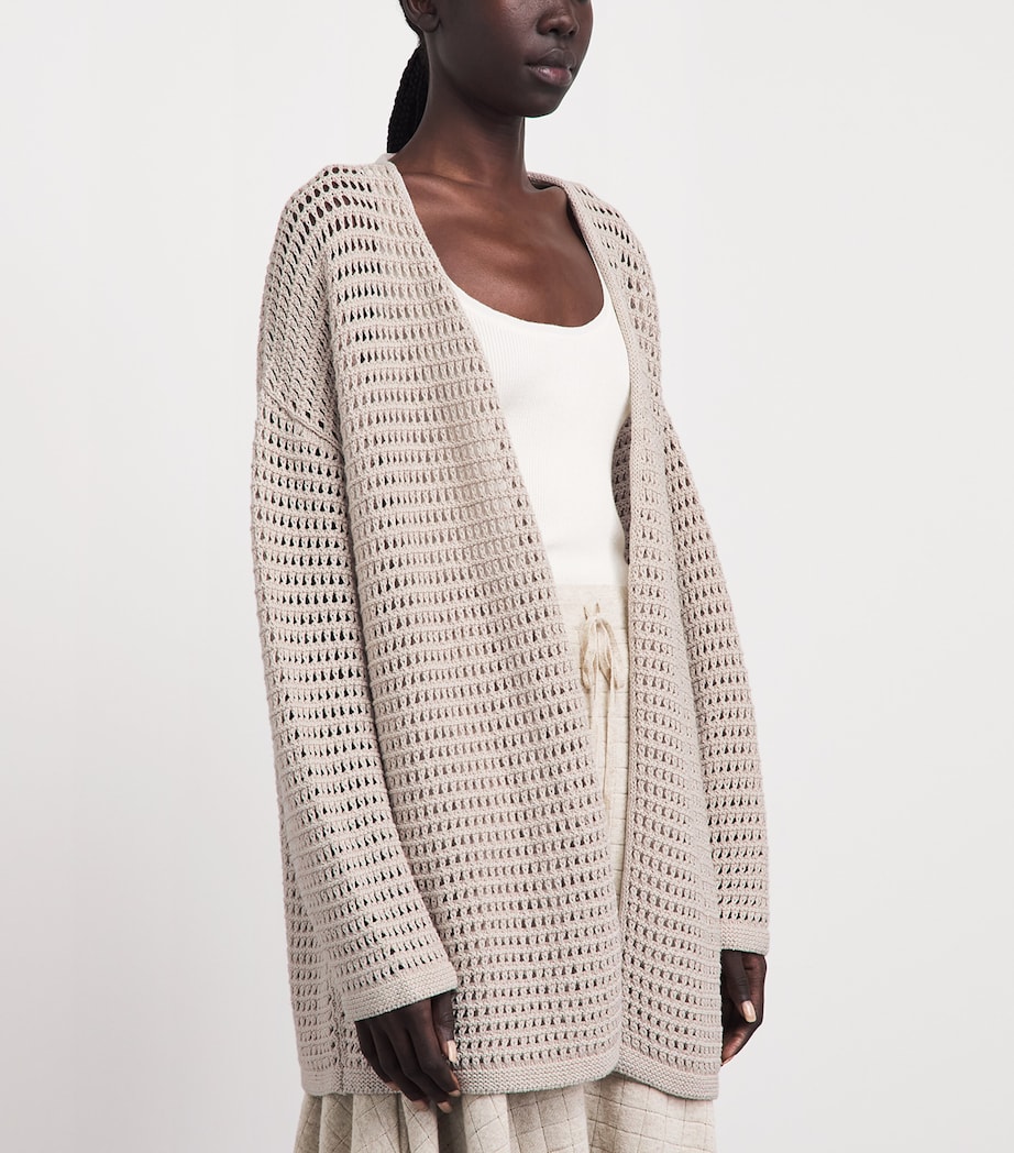 Lauren Manoogian Womens Net-Stitch Cardigan Flax Image 4