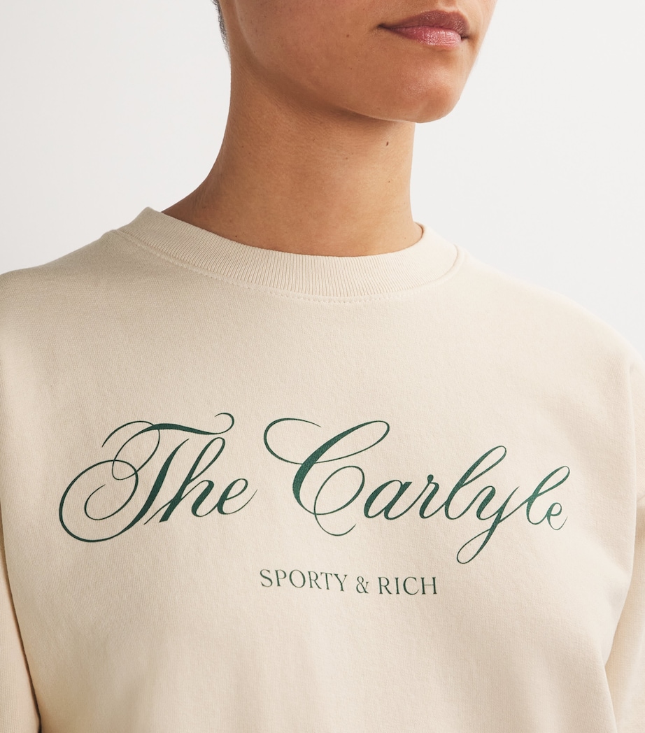 Cotton Carlyle Script Sweatshirt CREAM FOREST Image 6