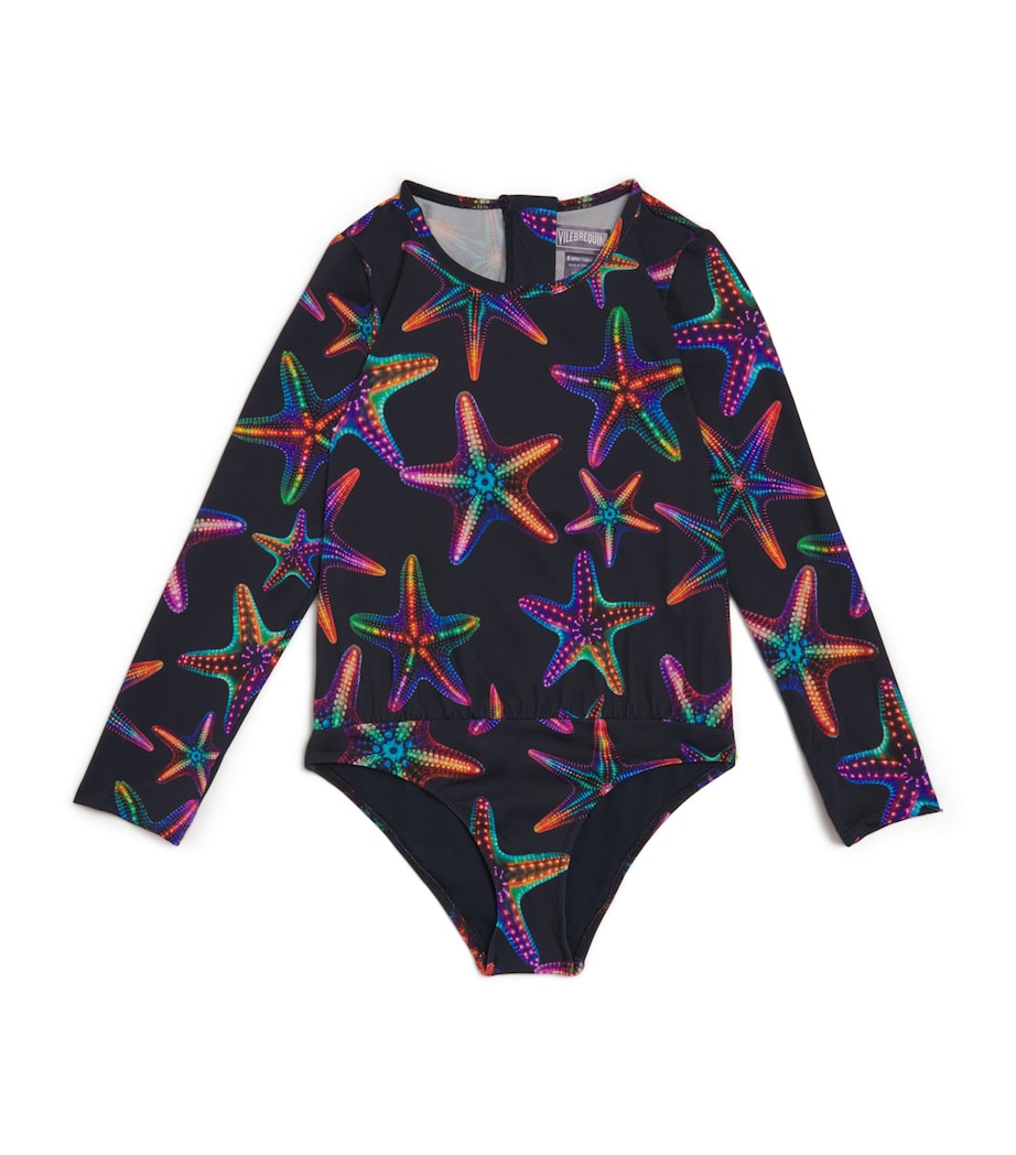 Galaxy Starfish Long-Sleeve Swimsuit (8-14 Years) 390 BLEU MARINE Image 1