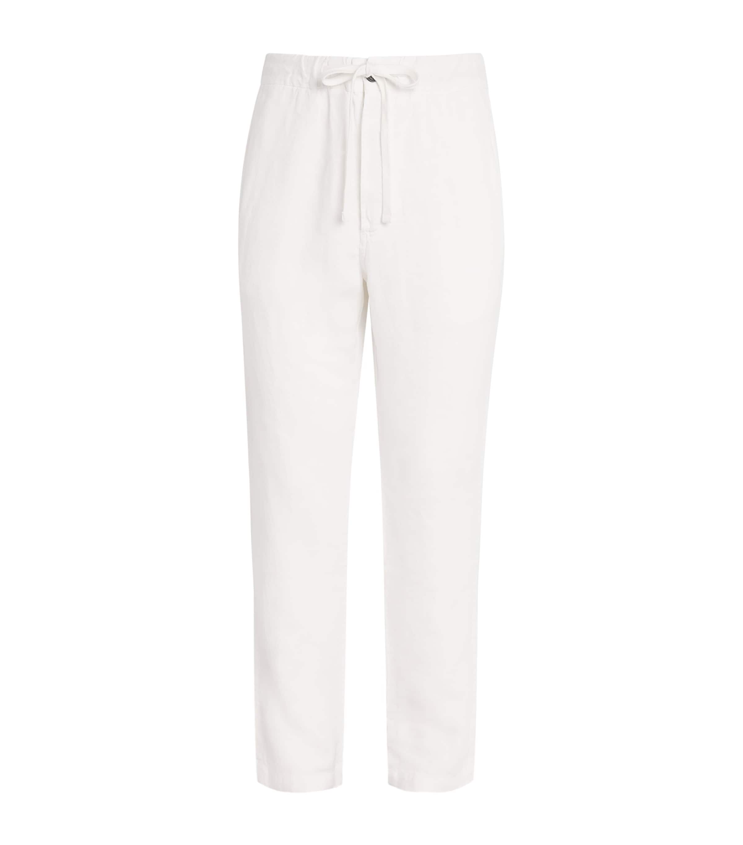 Citizens of Humanity Mens Linen Drawstring Straight Trousers White Image 1