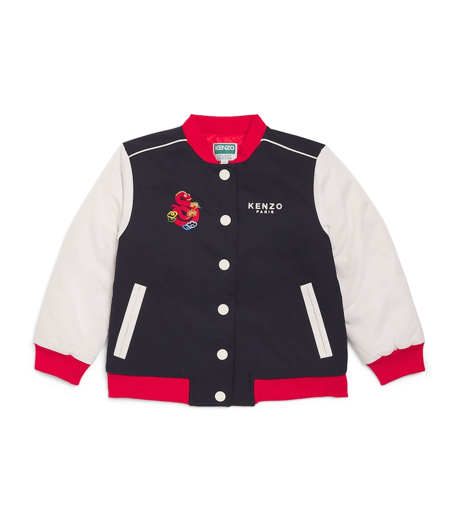 Kenzo Kids Lunar New Year Varsity Jacket (2-14 Years) Navy Image 1