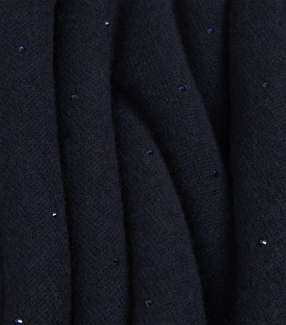 William Sharp Cashmere Crystal-Embellished Scarf Midnight Image 4