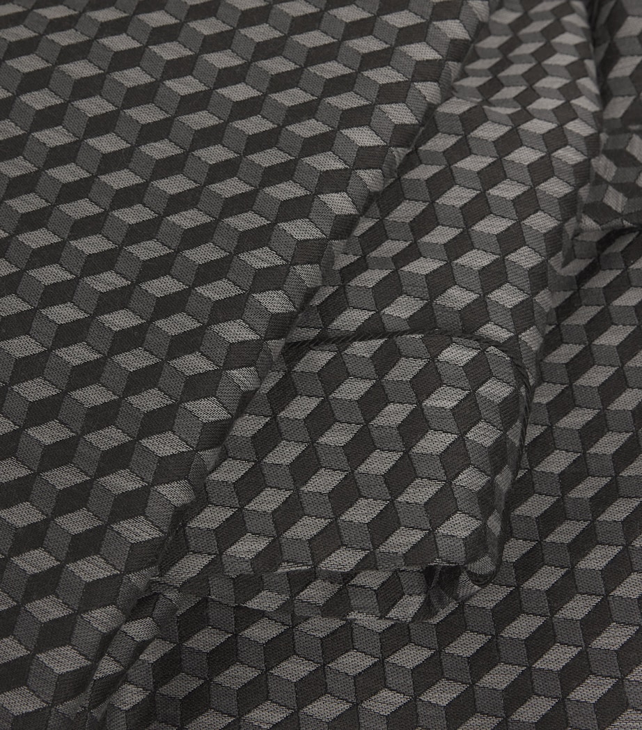 Wool-Blend Geometric Print Dressing Gown MULTI Image 5