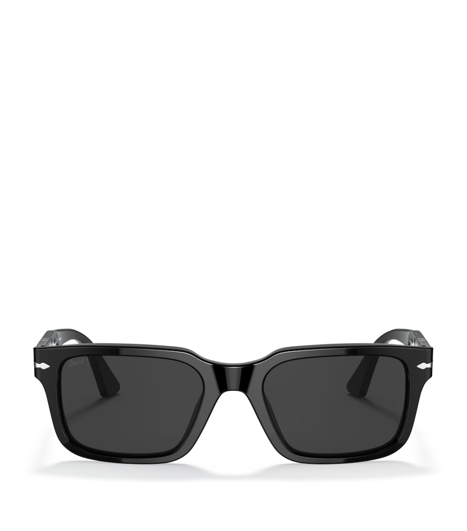Persol Acetate Rectangle Sunglasses Black Image 1