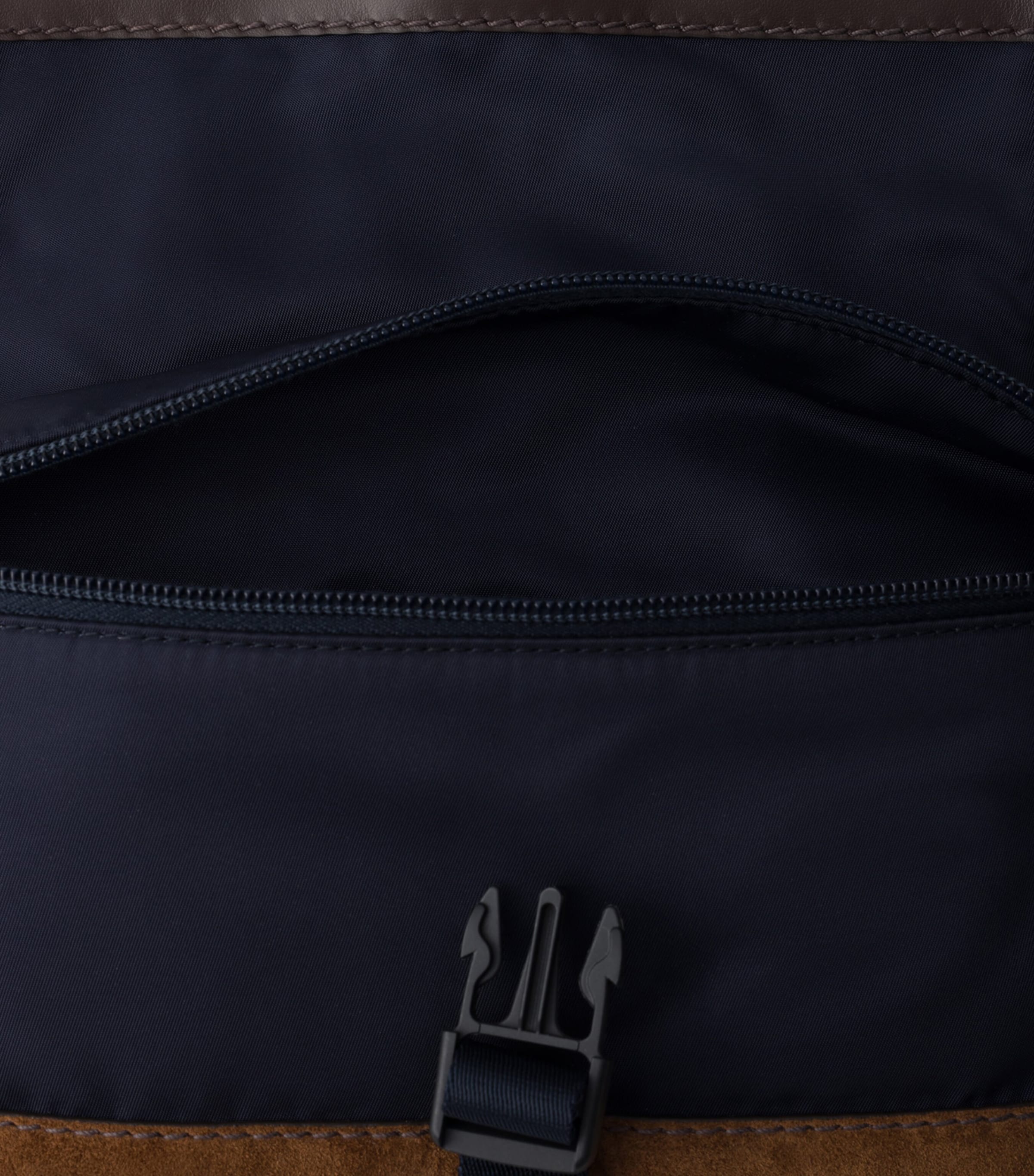 Small Re-Nylon and Leather Cross-Body Bag F0C1B Image 5